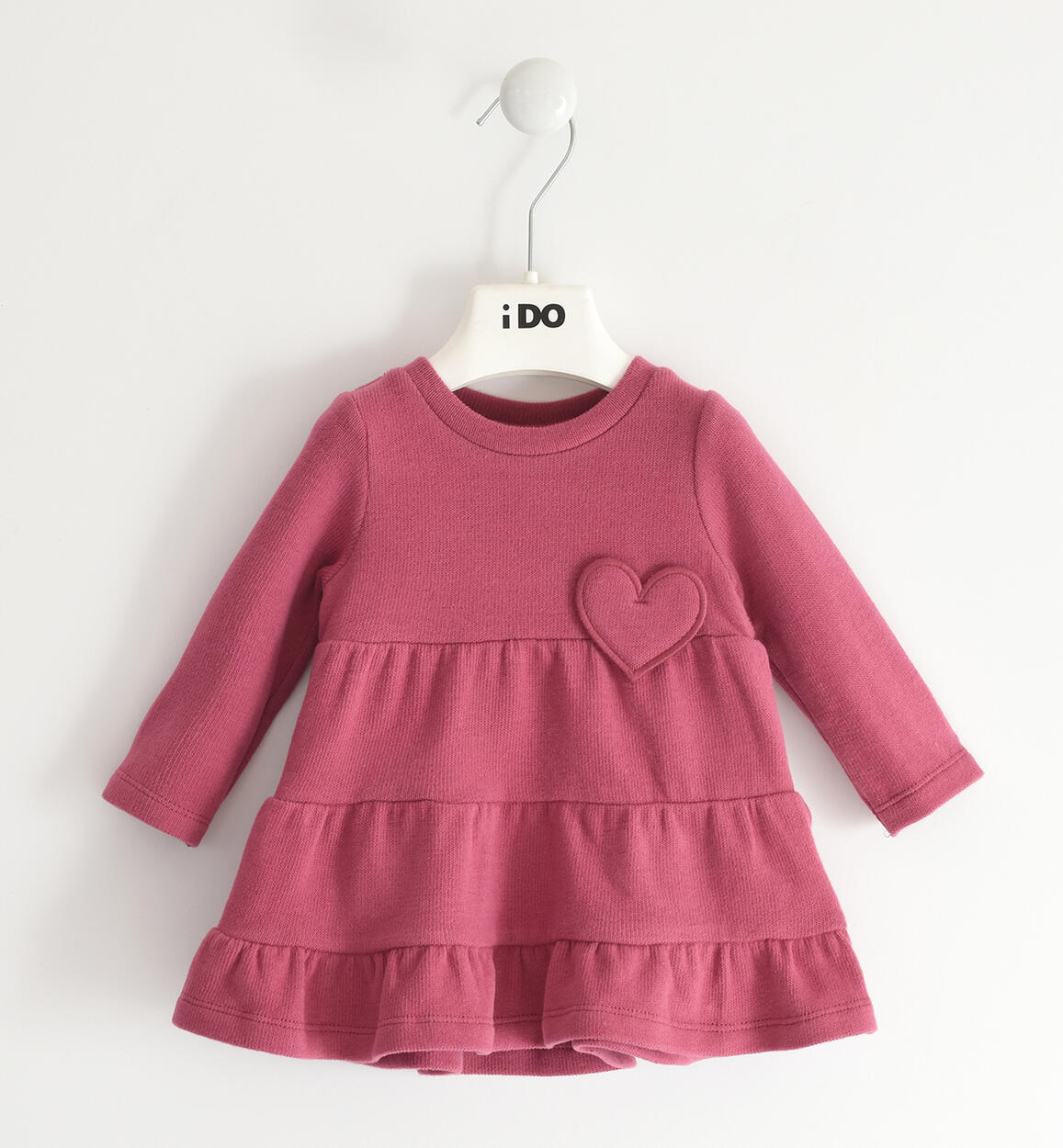 Cotton tricot girl dress from 1 to 24 months iDO RED iDO
