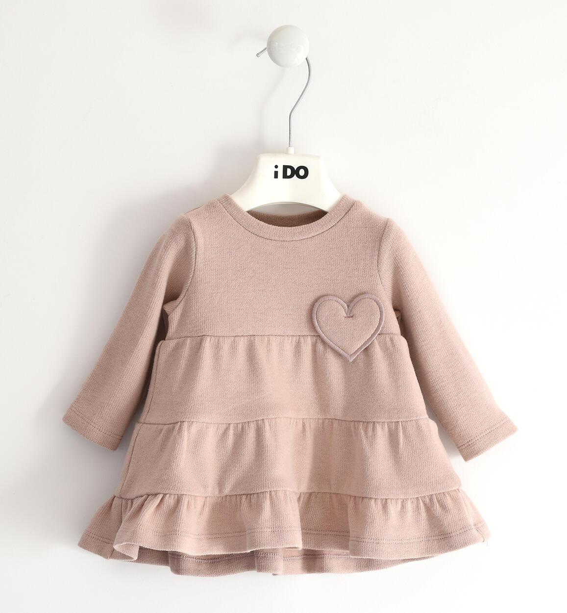 Cotton tricot girl dress from 1 to 24 months iDO PINK iDO
