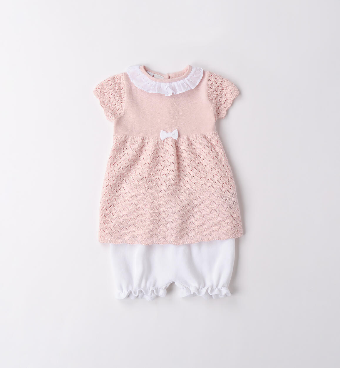 Abito neonata 100% cotone ROSA iDO