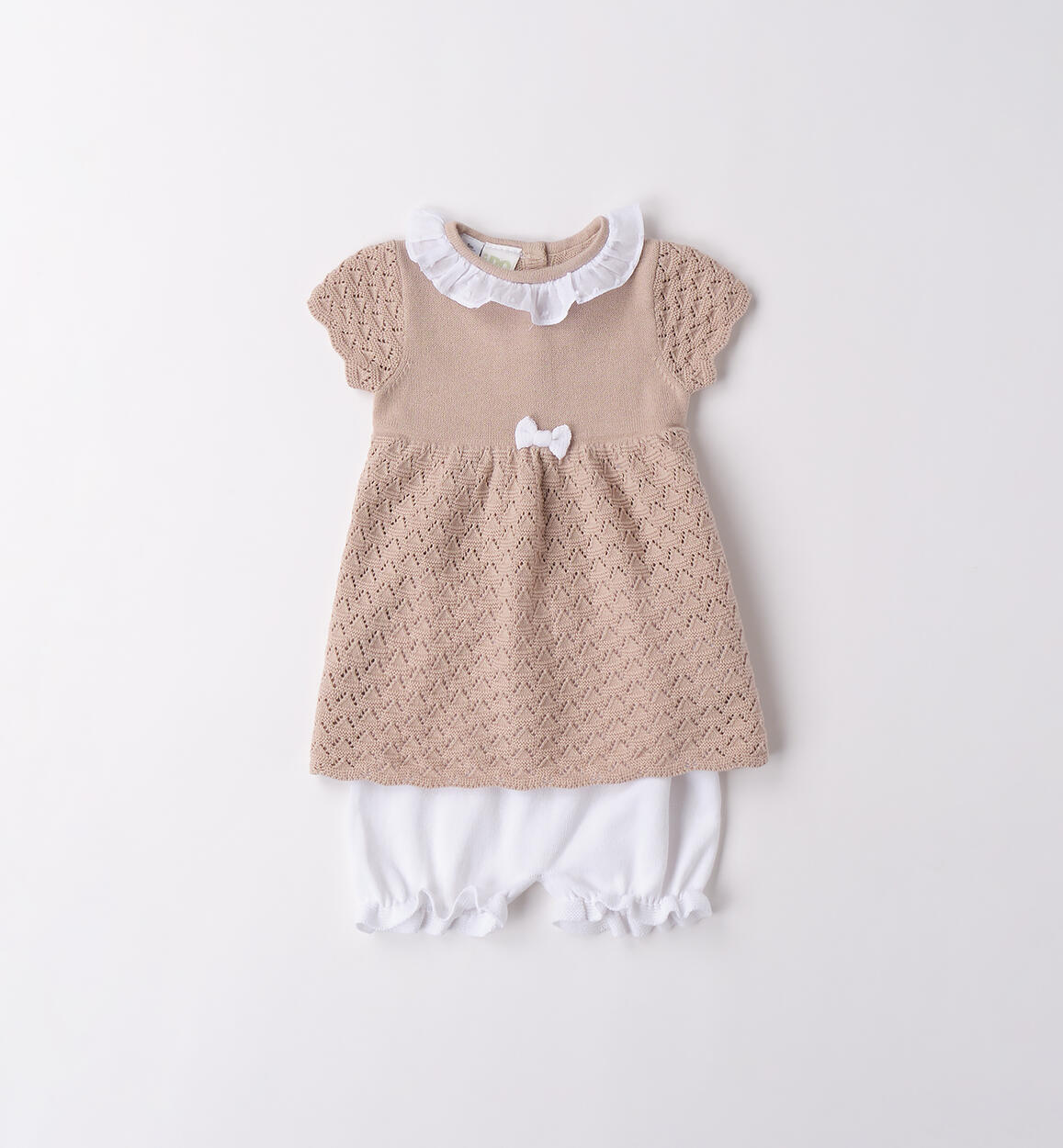Abito neonata 100% cotone BEIGE iDO