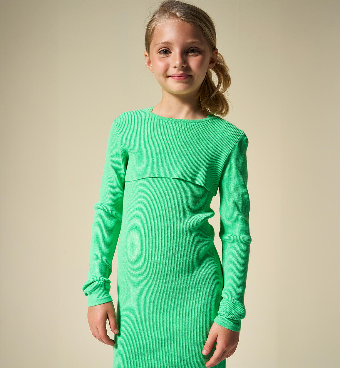 Abito ragazza due pezzi VERDE Sarabanda