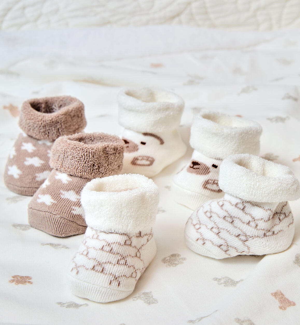Babbucce neonato modello unisex PANNA Minibanda