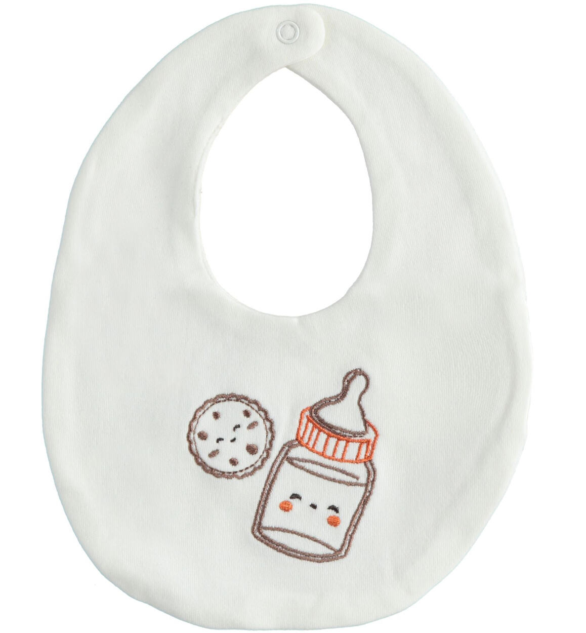 Minibanda embroidered new-born bib from 0 to 24 months CREAM Minibanda