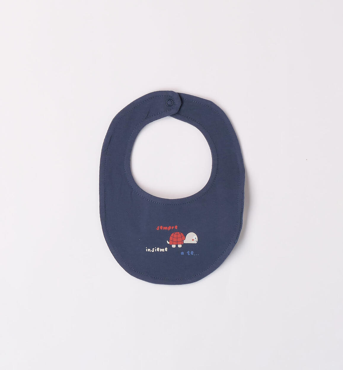 Bavetta neonato con tartaruga BLU iDO