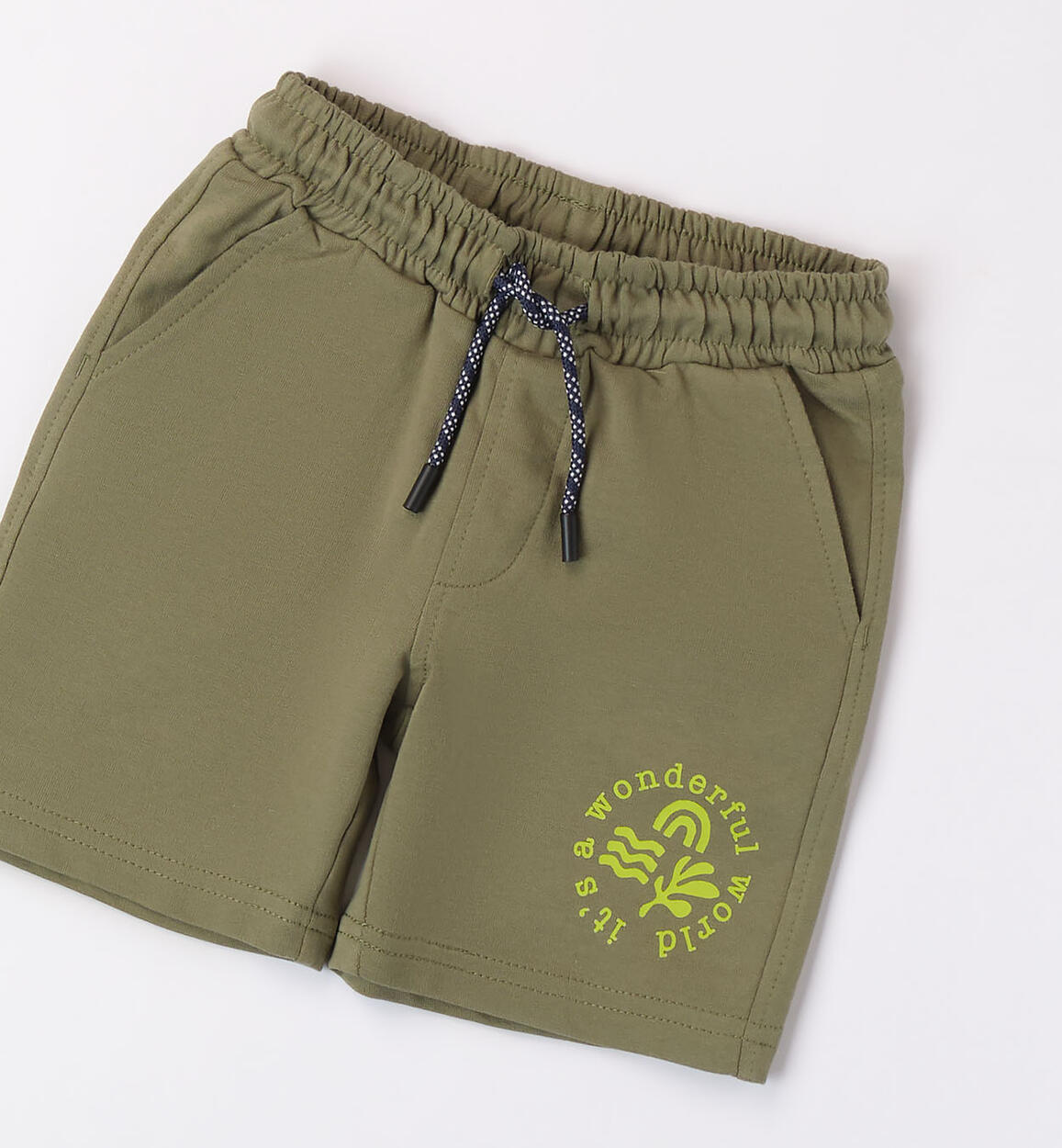 Bermuda in felpa per bambino VERDE MILITARE-5457 - 1234869700