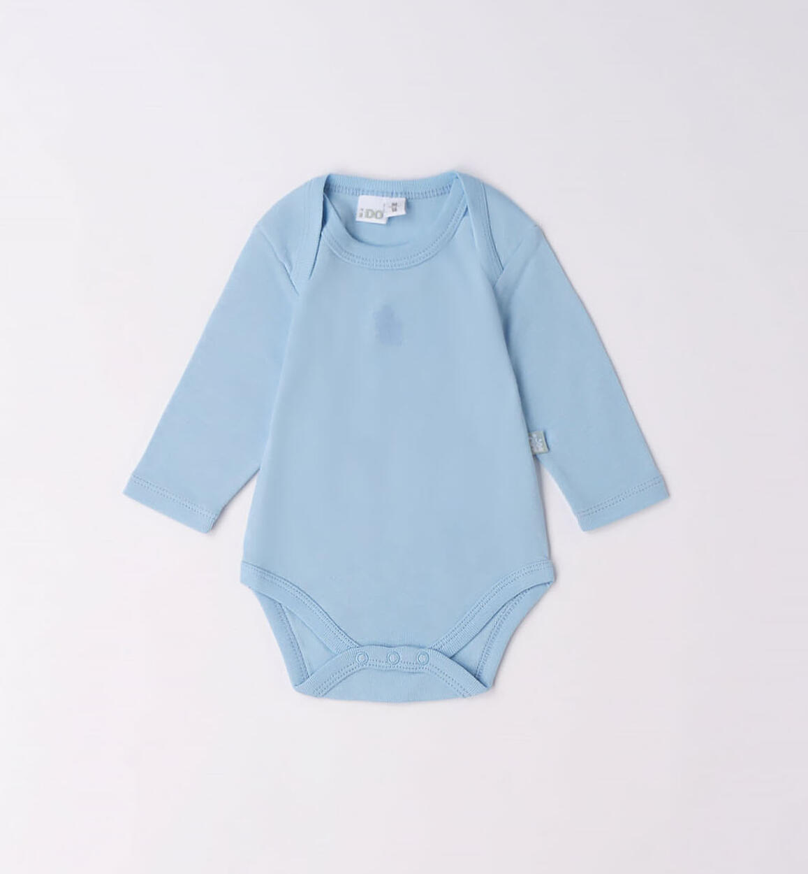 iDO long-sleeved bodysuit for babies from newborn to 30 months LIGHT BLUE iDO