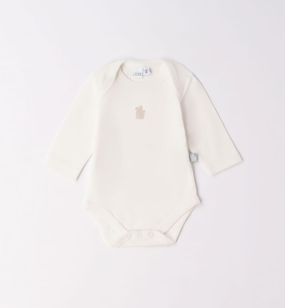 iDO long-sleeved bodysuit for babies from newborn to 30 months CREAM iDO