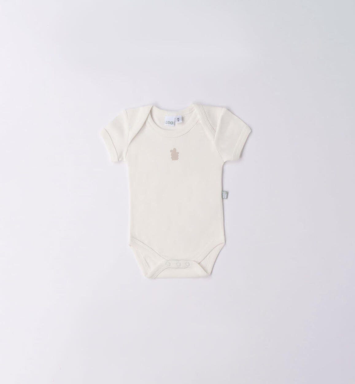 iDO short-sleeved bodysuit for babies from 0 to 30 months CREAM iDO