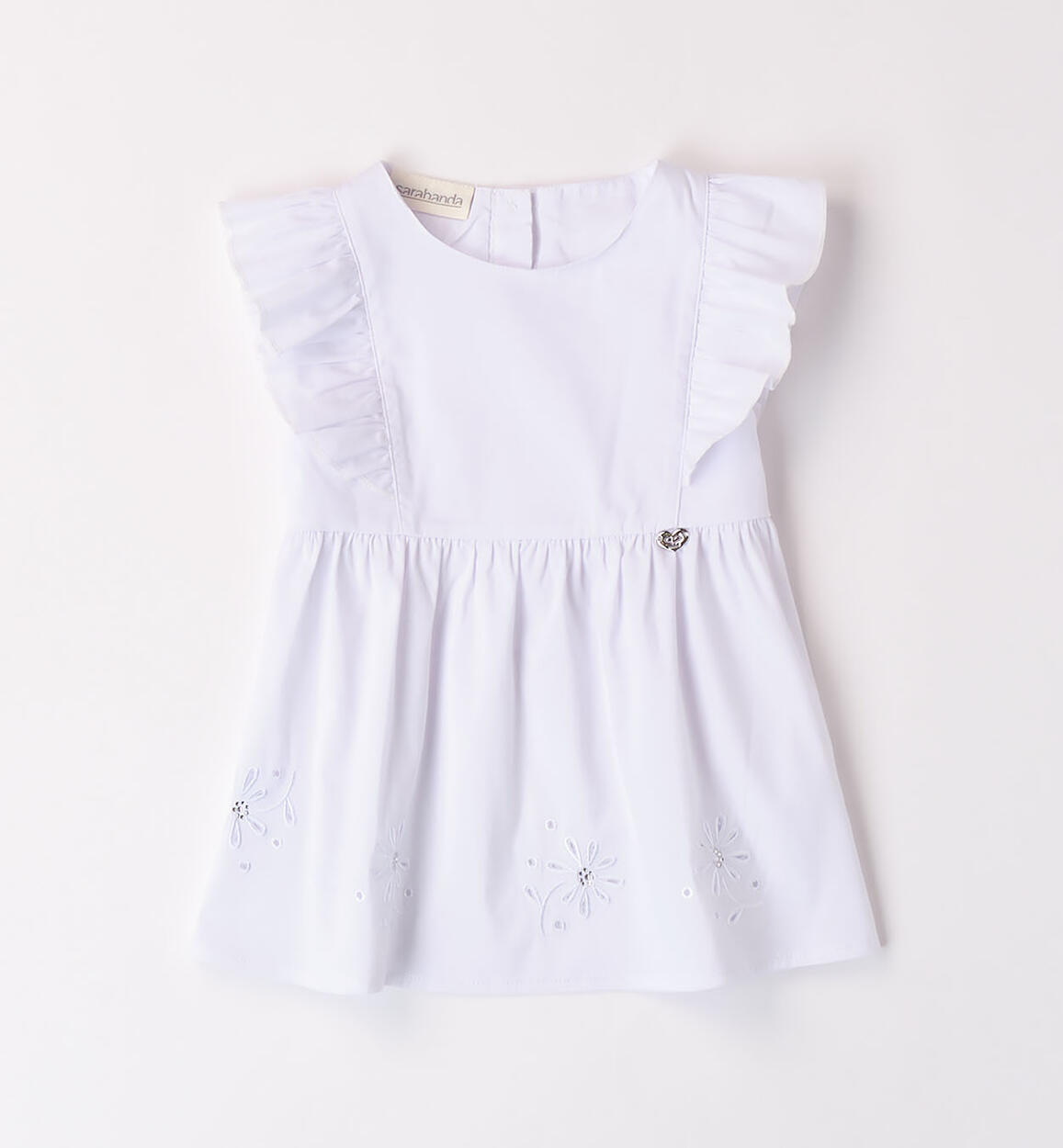 Camicetta bambina con fiori BIANCO Sarabanda