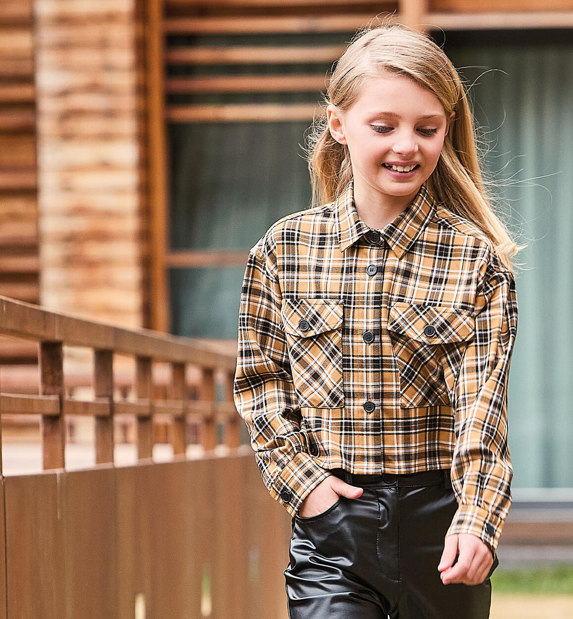 Camicia a quadri ragazza MARRONE Sarabanda