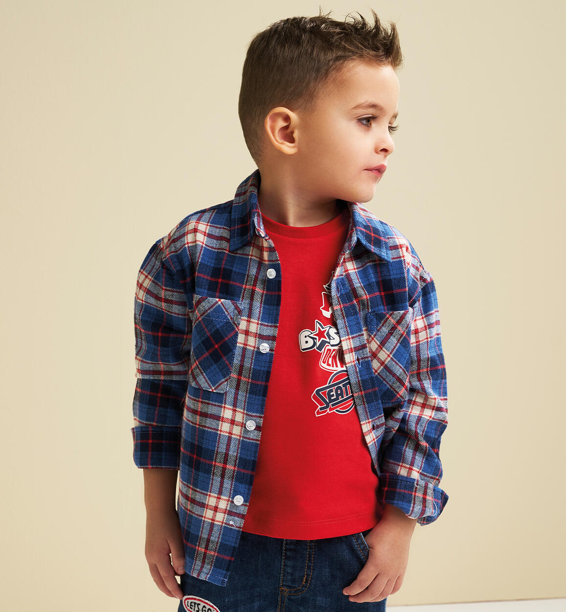 Camicia a righe bambino ROSSO iDO