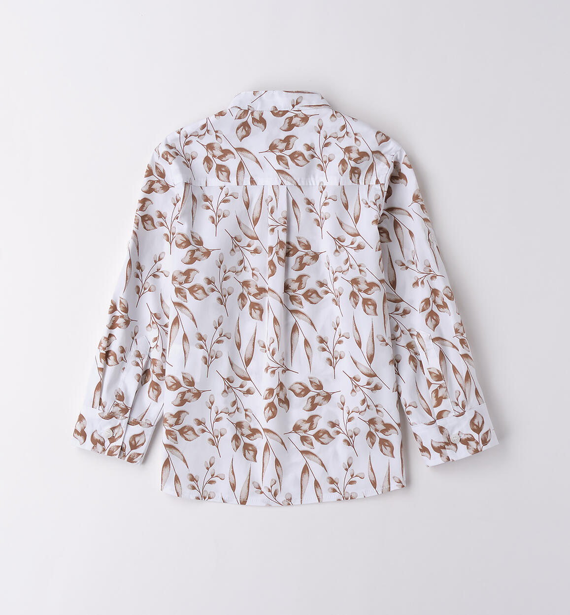 Camicia alla coreana bambino BIANO-MARRONE-6BHP - 1180B04400