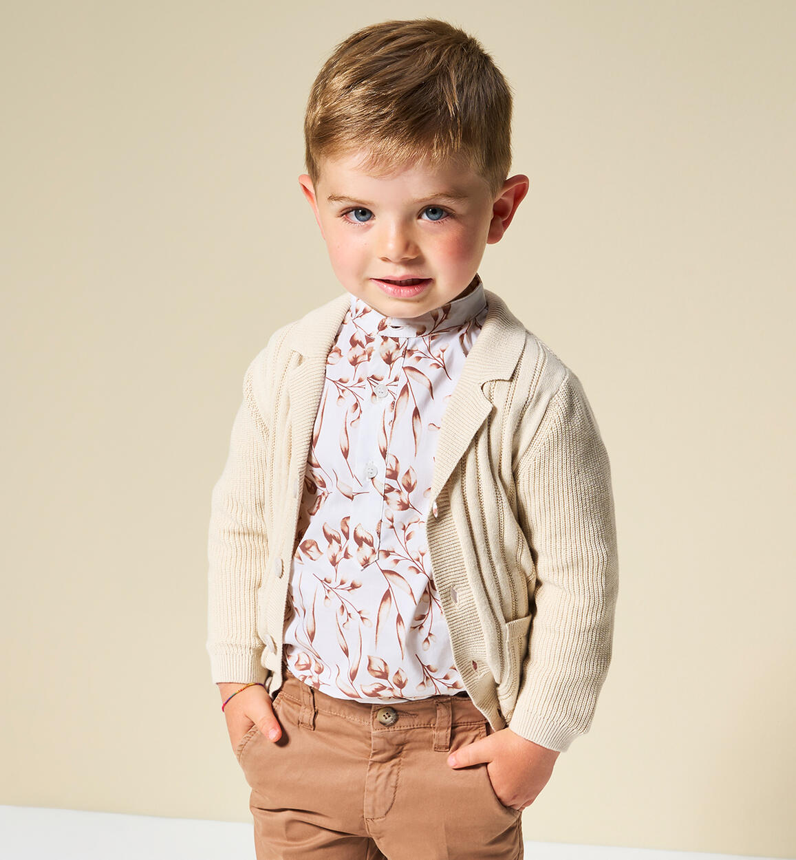 Camicia alla coreana bambino BIANCO Sarabanda