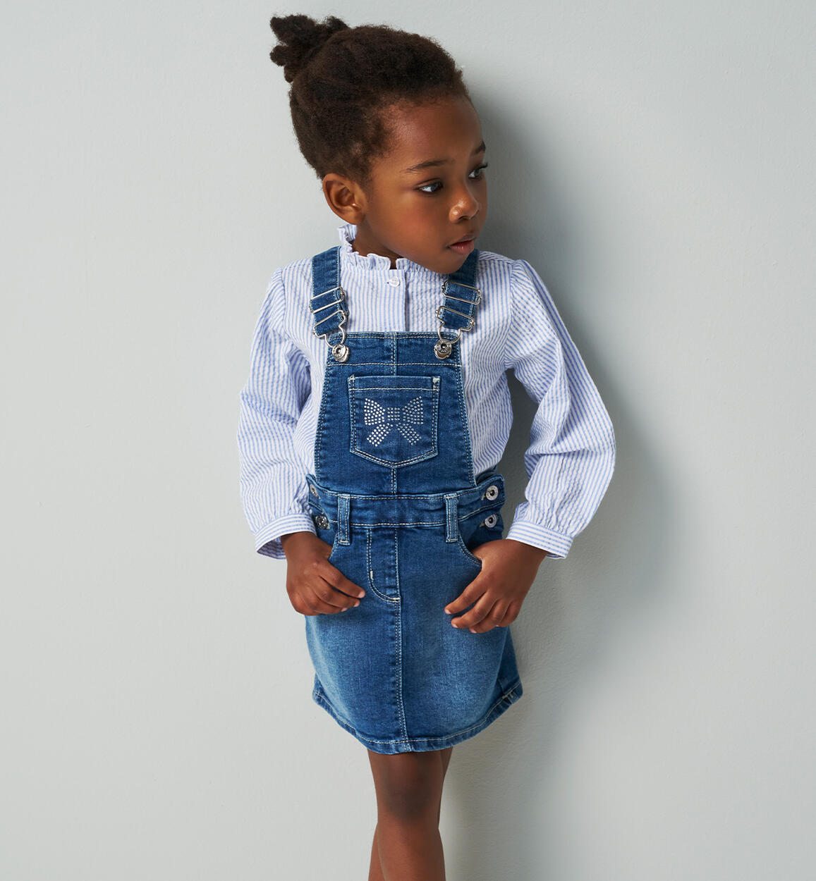 Camicia bambina a righe AZZURRO iDO