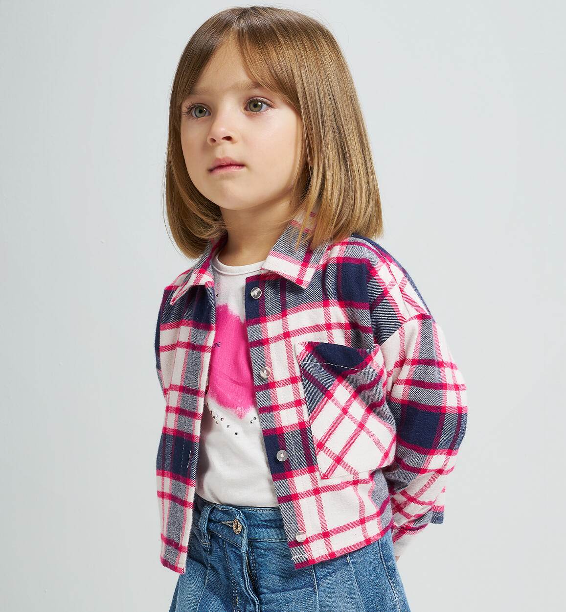 Camicia bambina crop BLU iDO