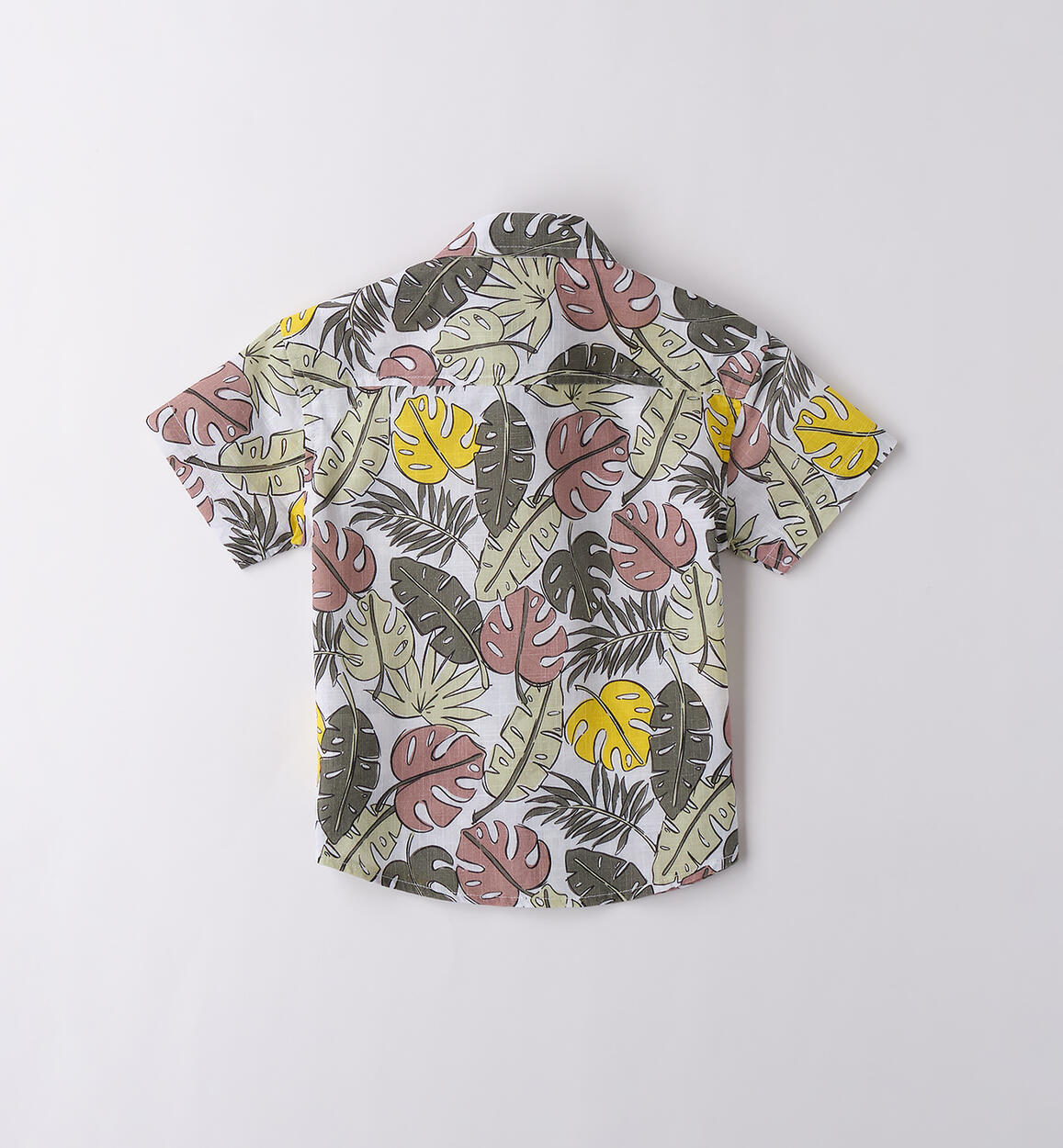 Camicia bambino 100% cotone BIANCO-VERDE-6BHL - 1194B29100