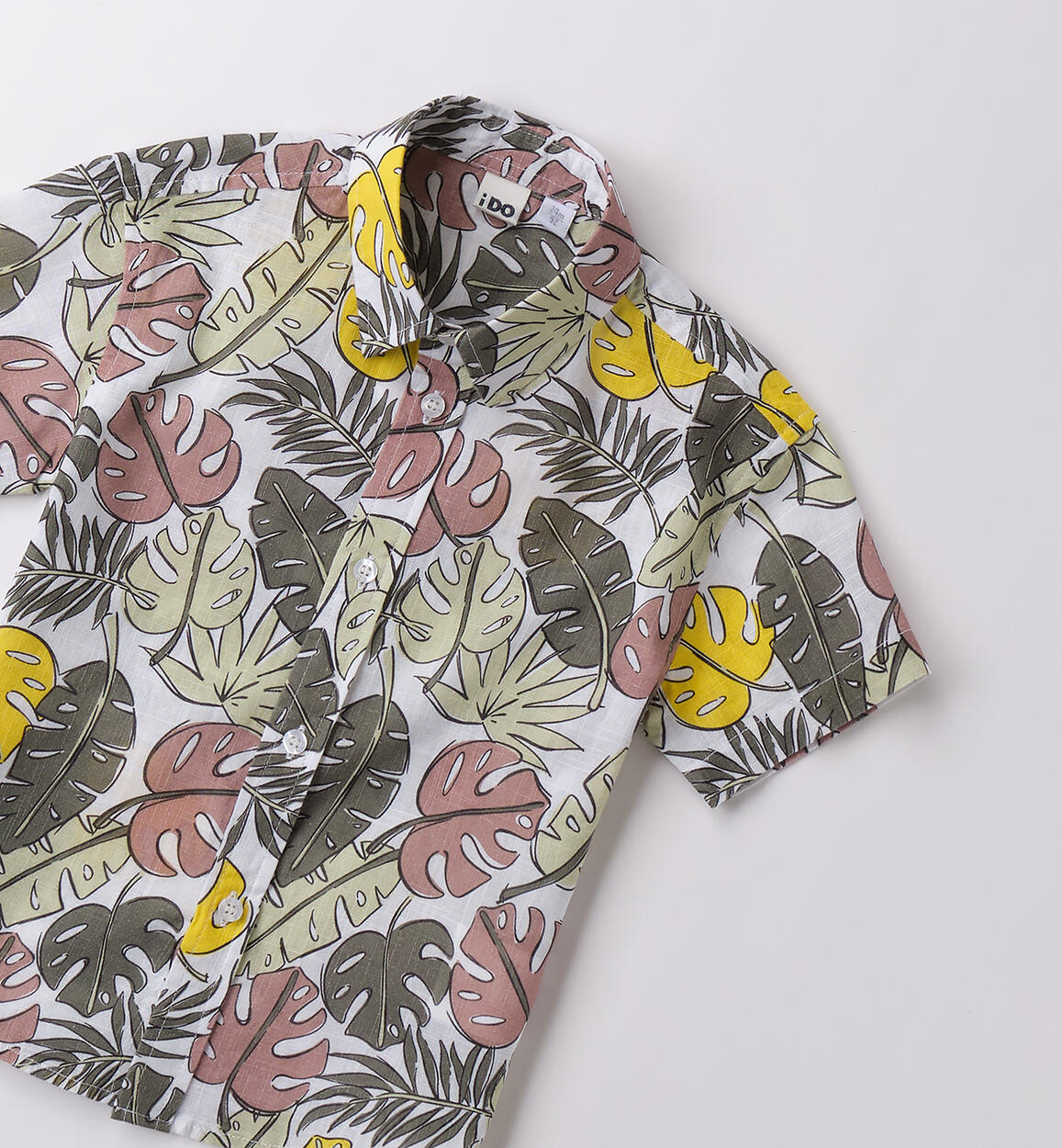 Camicia bambino 100% cotone BIANCO-VERDE-6BHL - 1194B29100