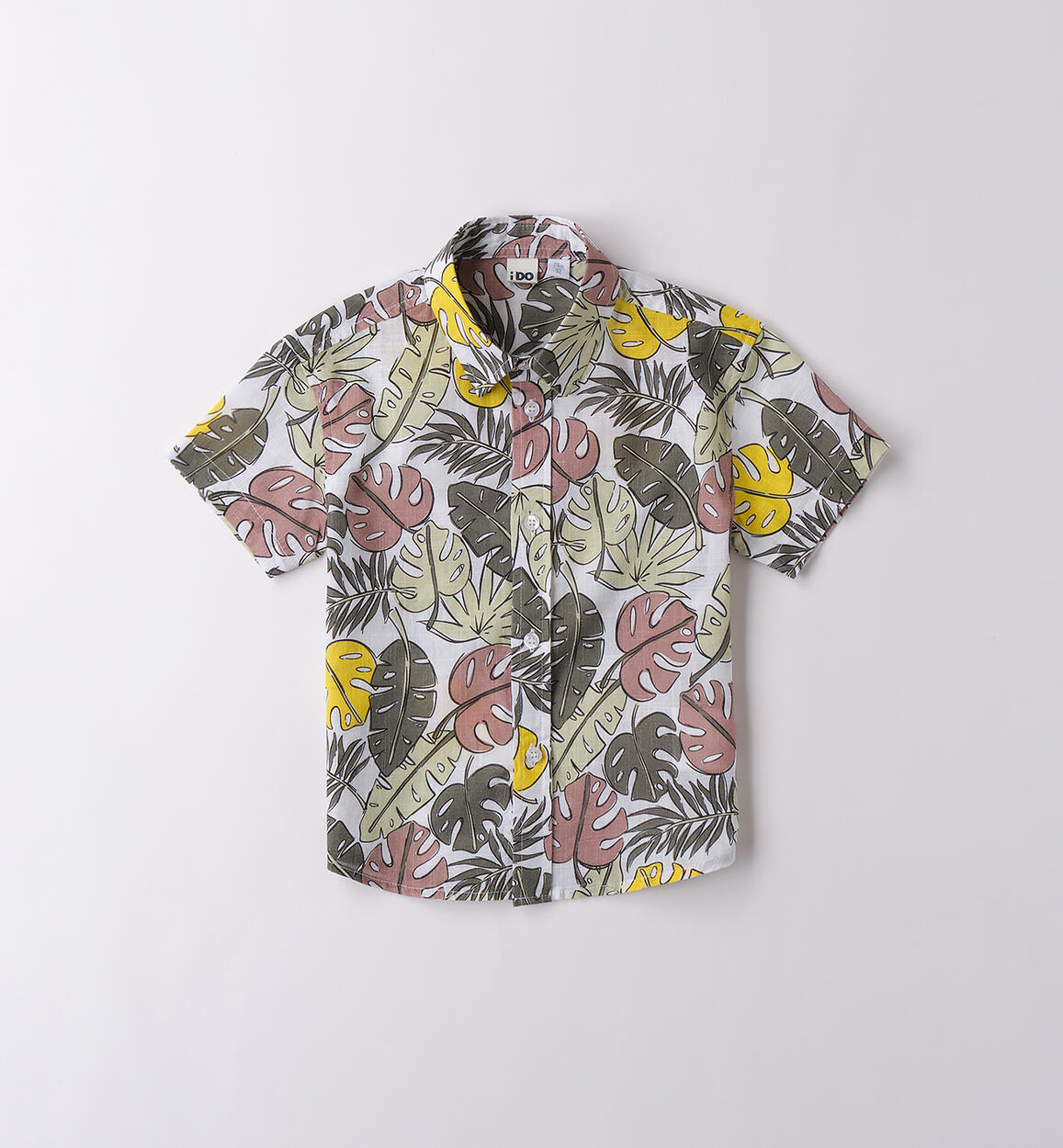 Camicia bambino 100% cotone BIANCO-VERDE-6BHL - 1194B29100