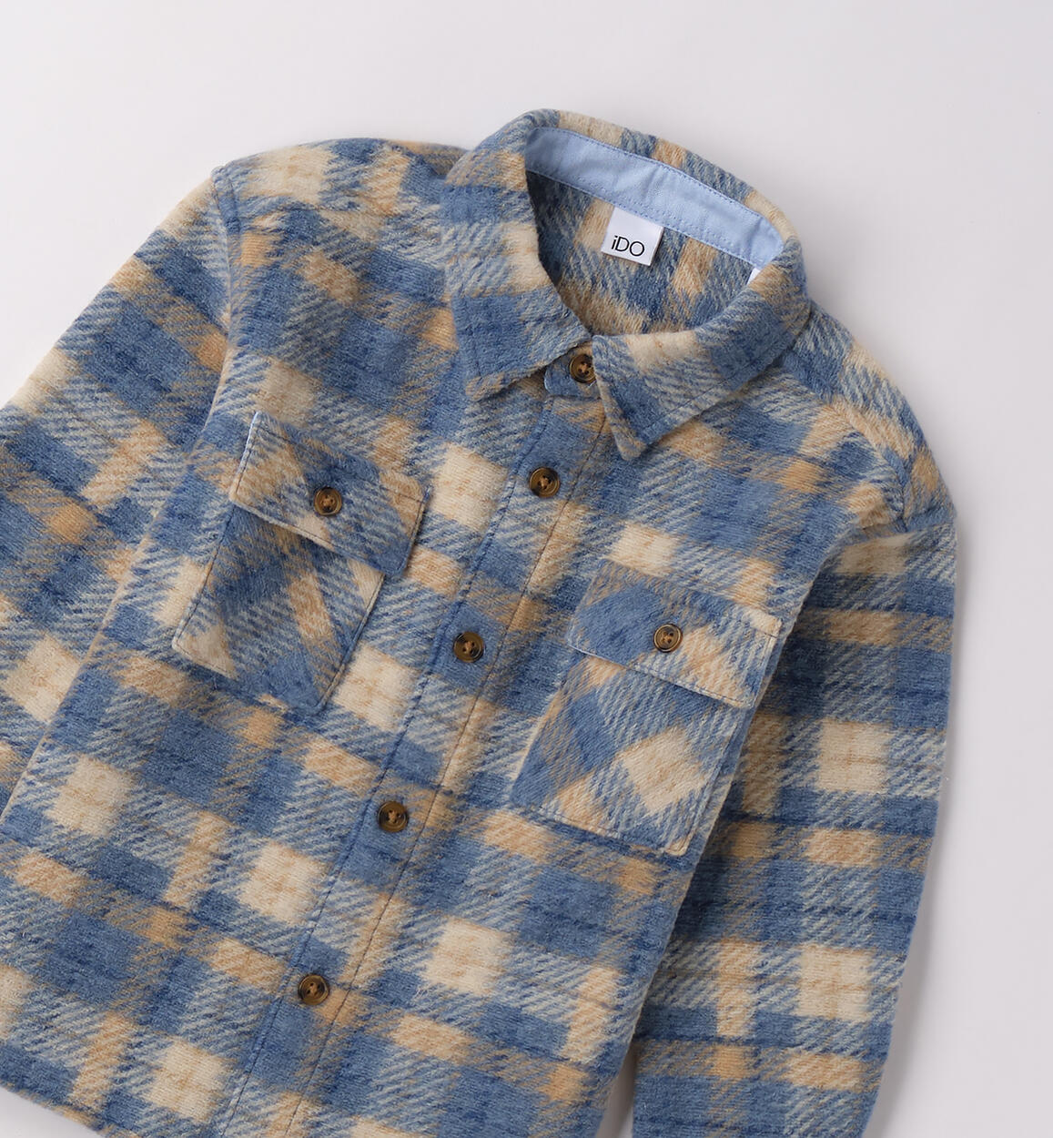 Camicia bambino a quadri AZZURRO-3893 - 1184F26800