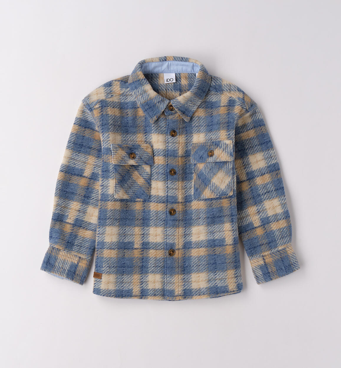 Camicia bambino a quadri AZZURRO-3893 - 1184F26800