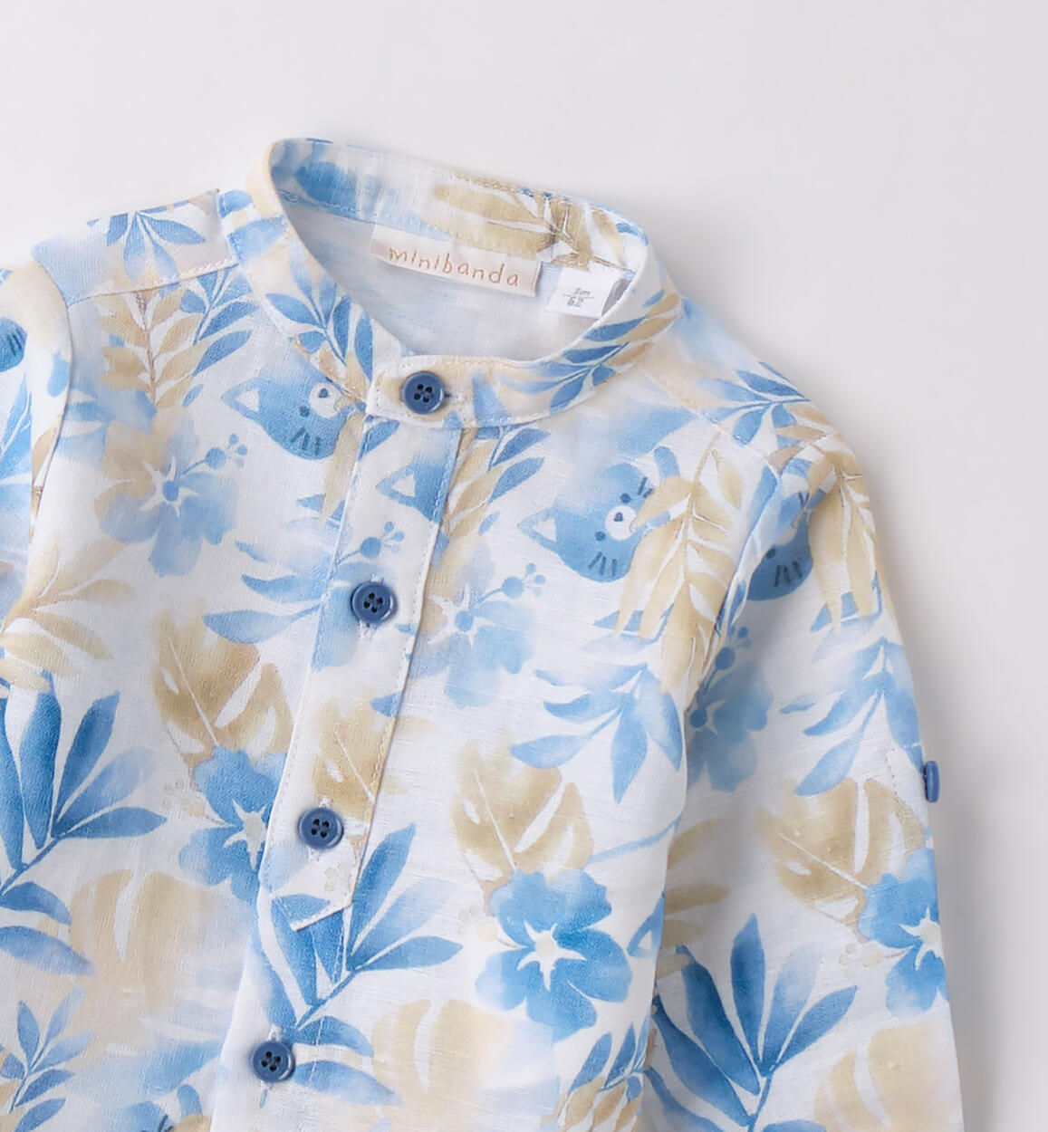 Camicia coreana neonato BIANCO-MULTICOLOR-6BEL - 0183B60600