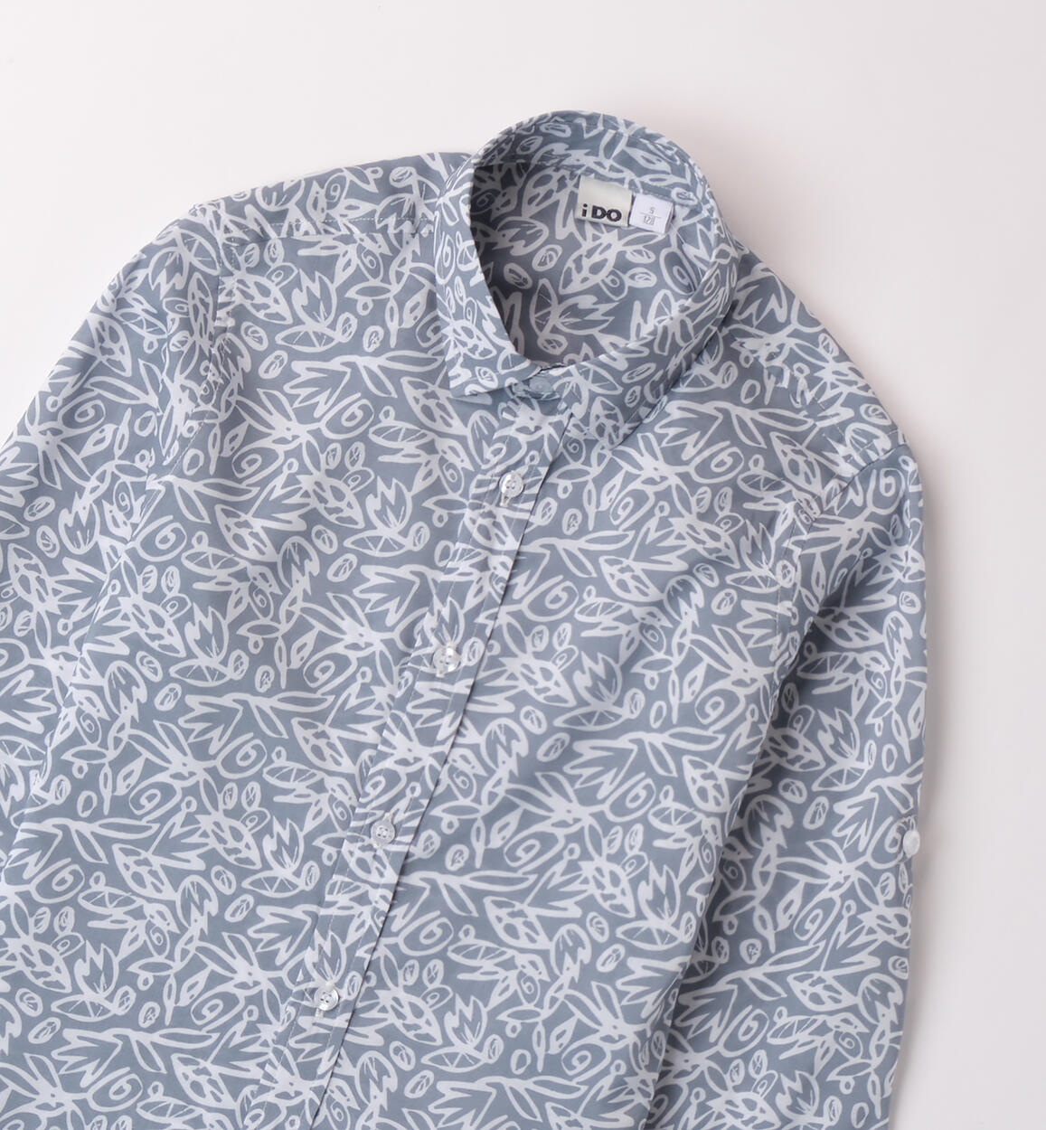 iDO boy's shirt BIANCO-GRIGIO-6BCT - 2324B58500