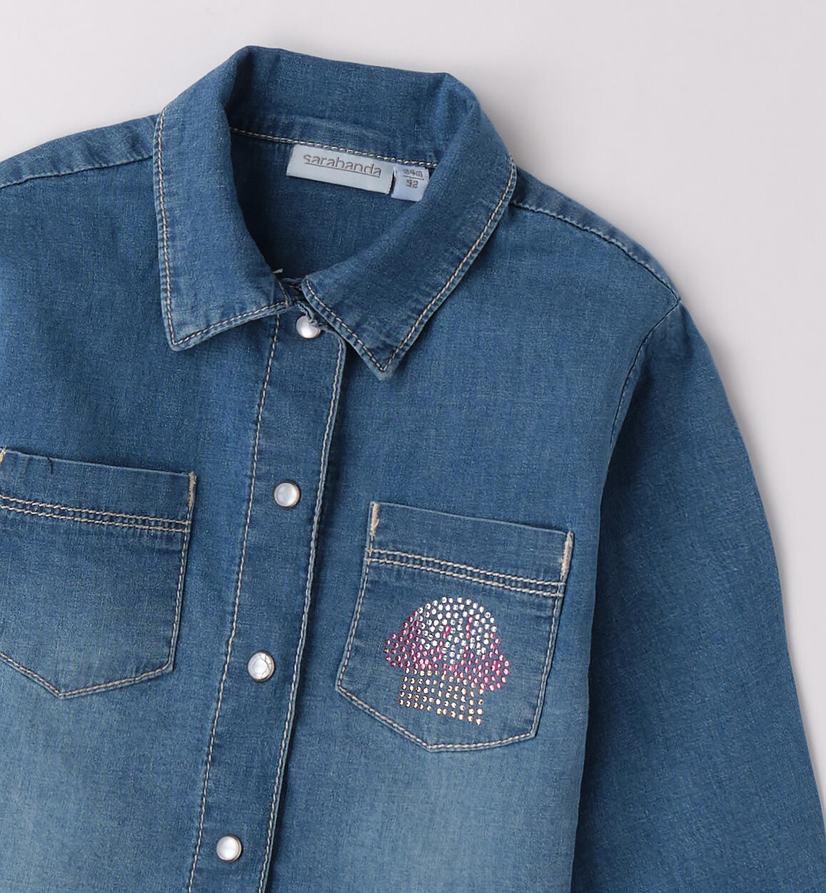 Camicia jeans bambina STONE WASHED CHIARO-7400 - 1380F24800