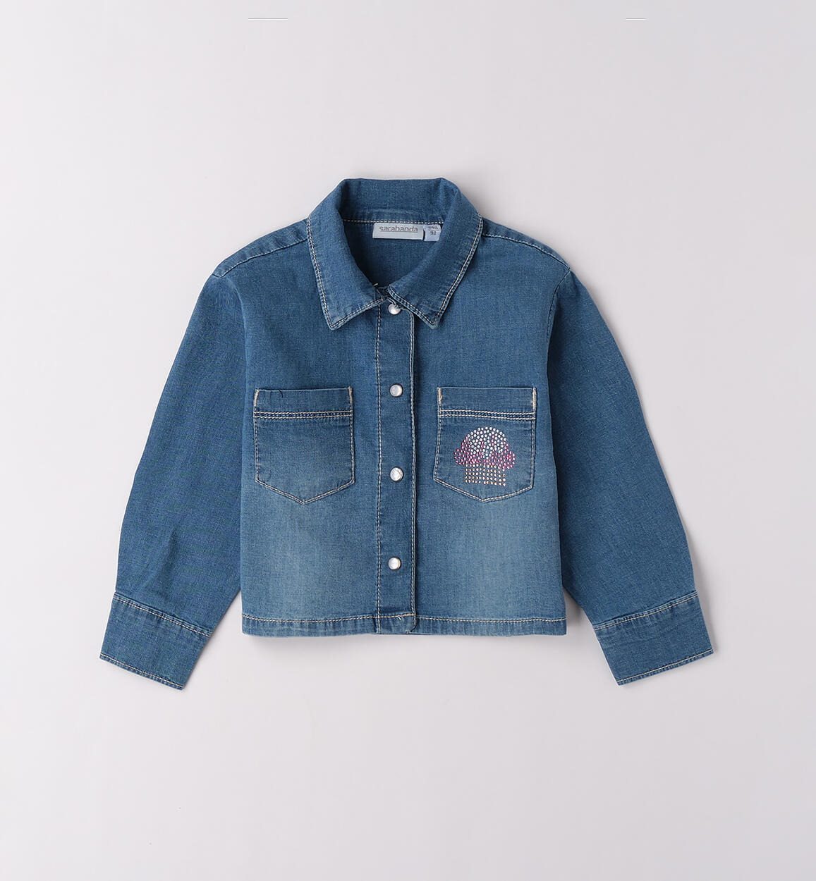Camicia jeans bambina STONE WASHED CHIARO-7400 - 1380F24800