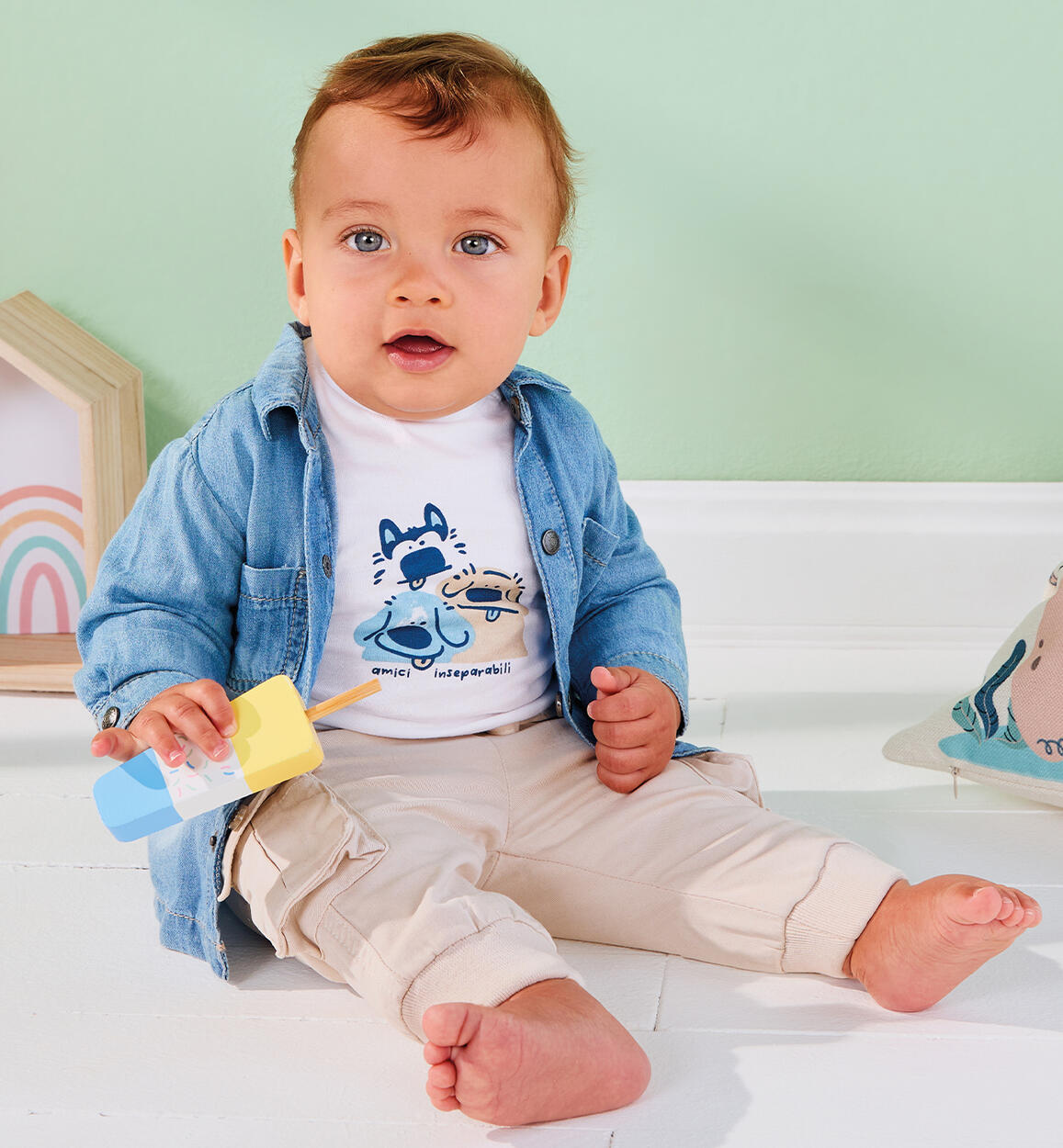 Camicia jeans neonato AZZURRO iDO