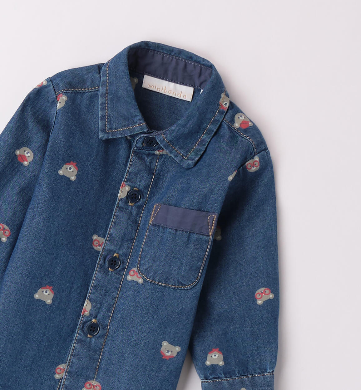 Camicia Jeans neonato BLU-ROSSO-6BEM - 0183B65900