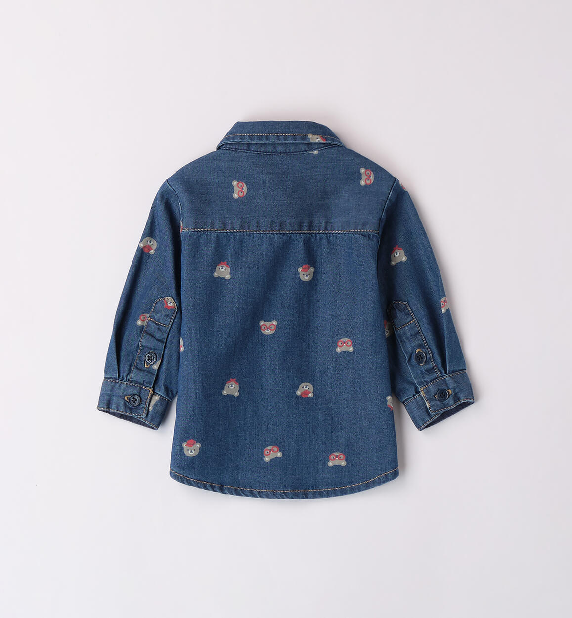 Camicia Jeans neonato BLU-ROSSO-6BEM - 0183B65900