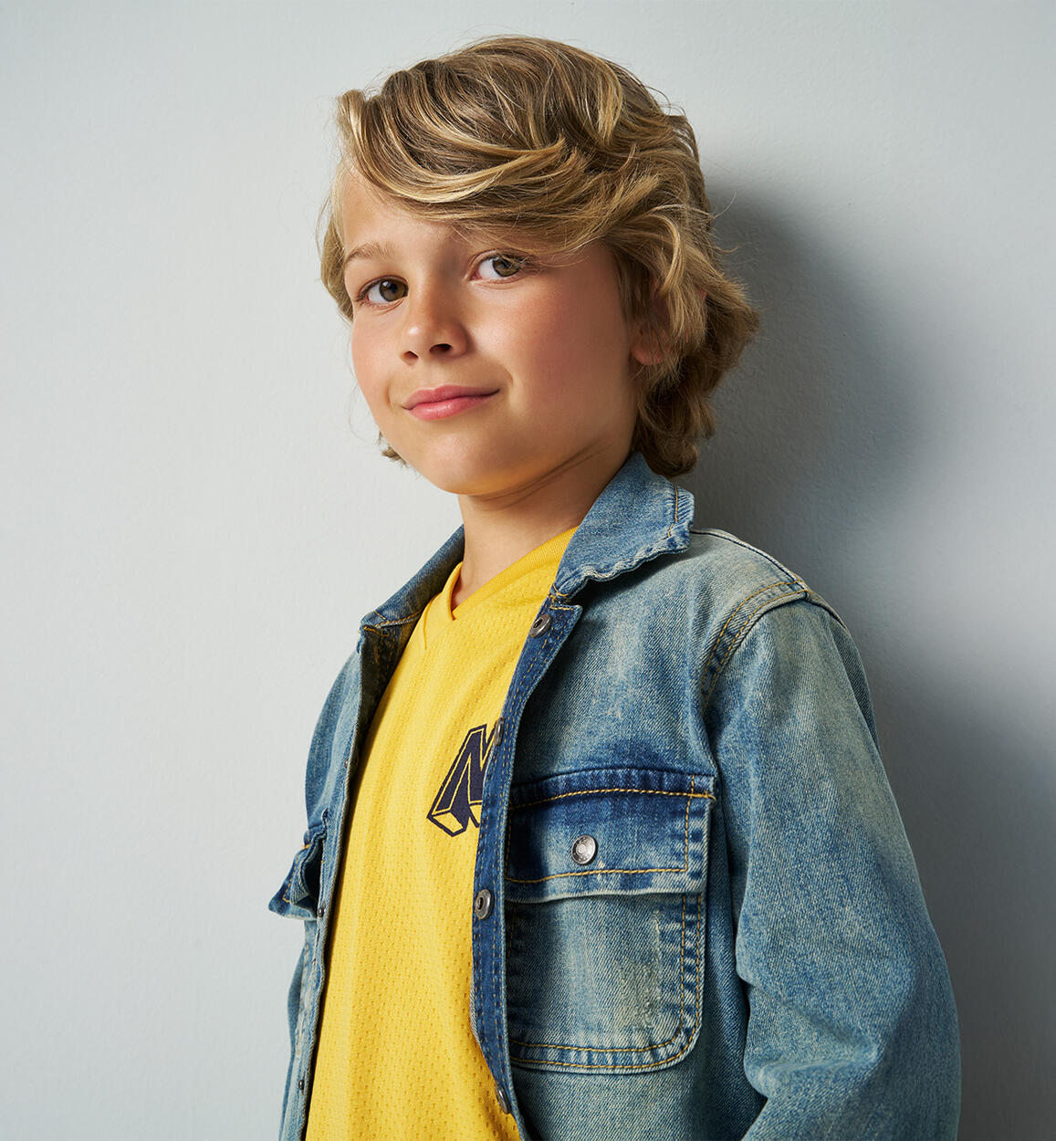 Camicia jeans ragazzo BEIGE iDO