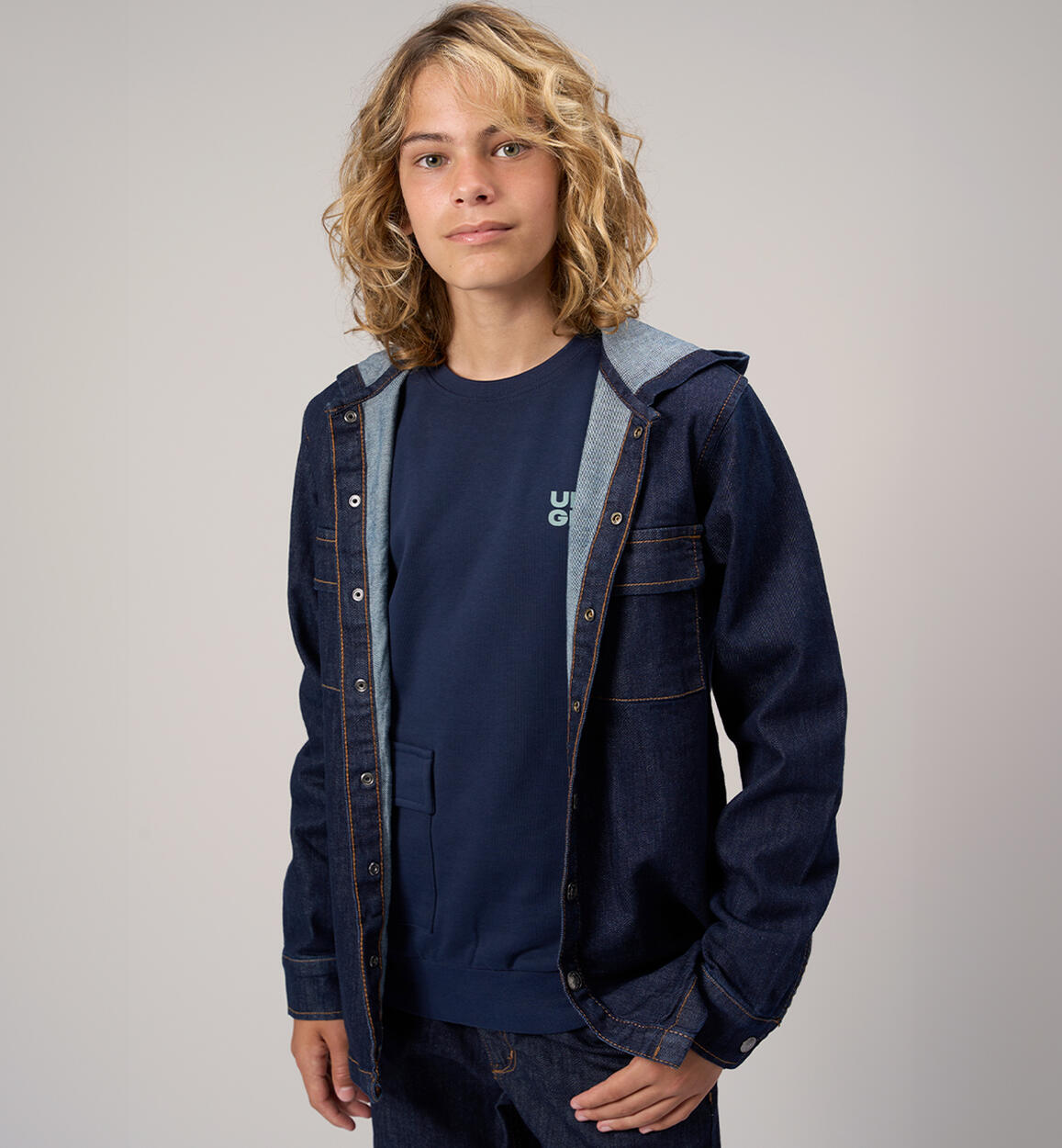 Camicia jeans ragazzo BLU iDO