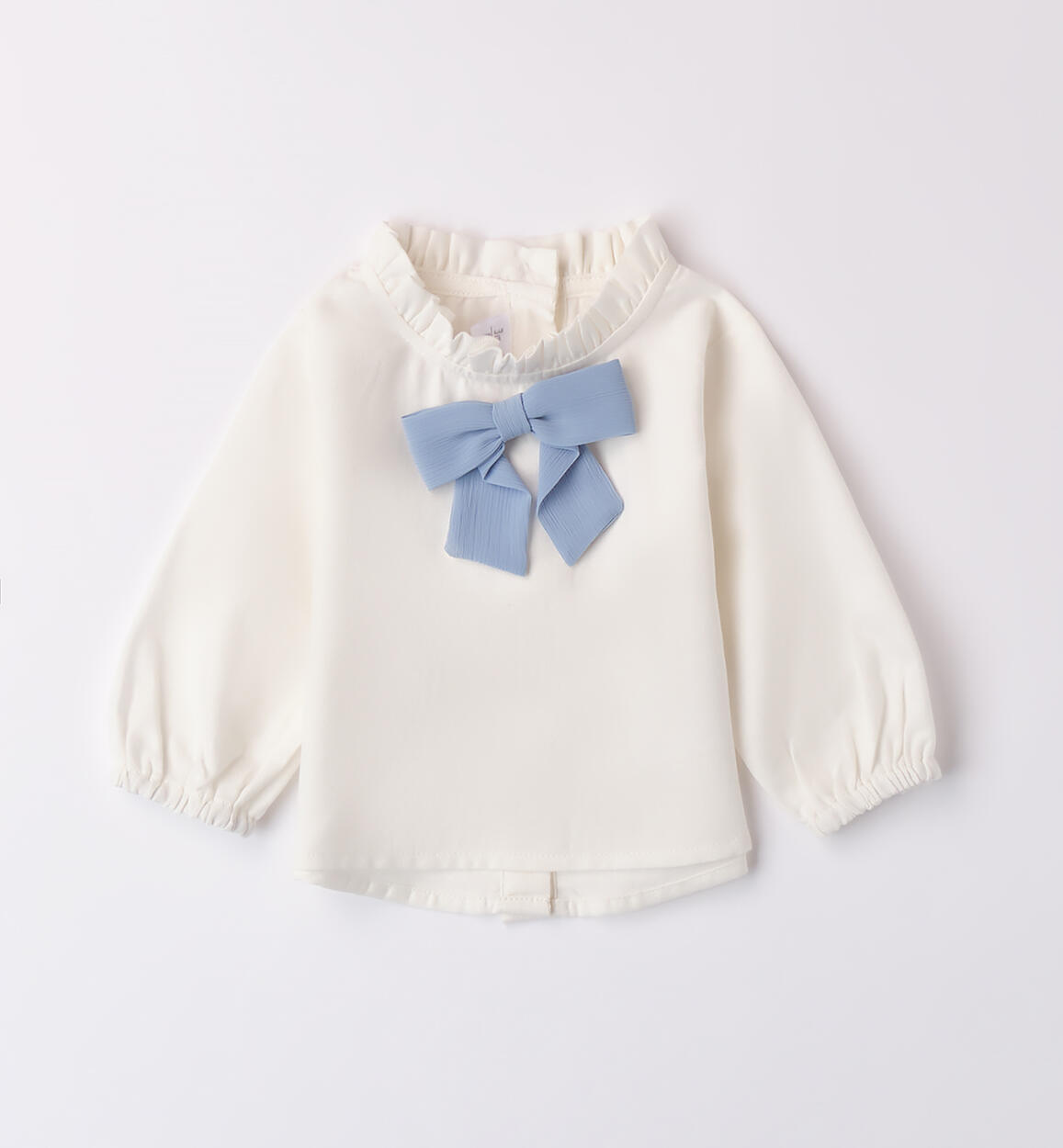 Camicia neonata con fiocco AZZURRO Minibanda