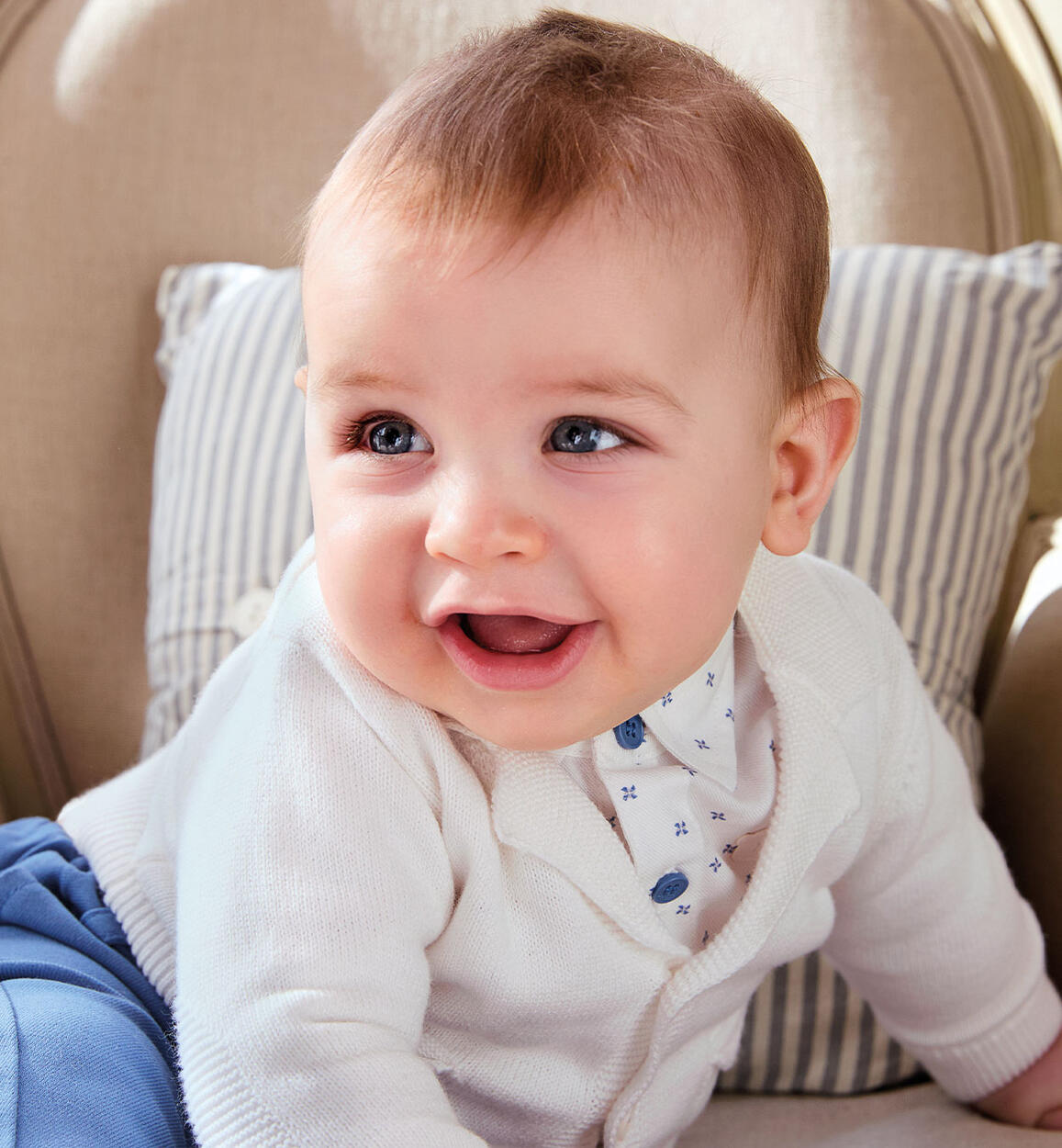 Camicia neonato cerimonia PANNA Minibanda