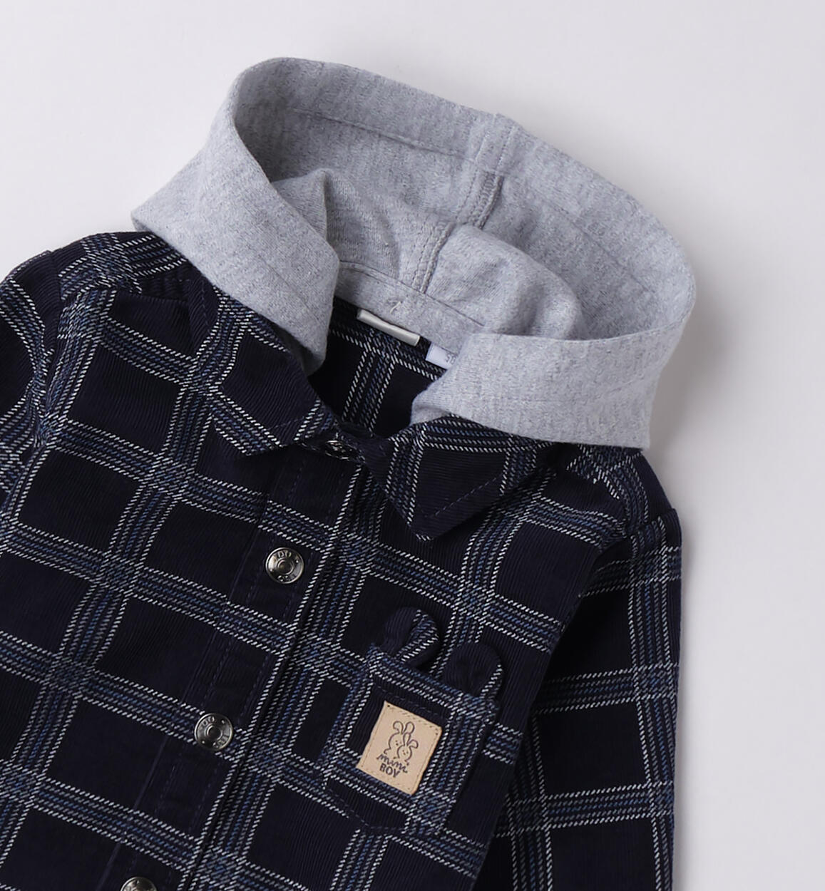 Camicia neonato in cotone NAVY-AZZURRO-6BSF - 0184F07400