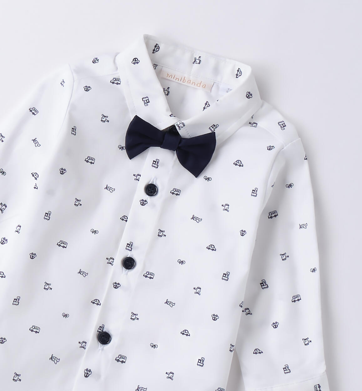 Camicia neonato Minibanda BIANCO-BLU-6BEH - 0183B60000