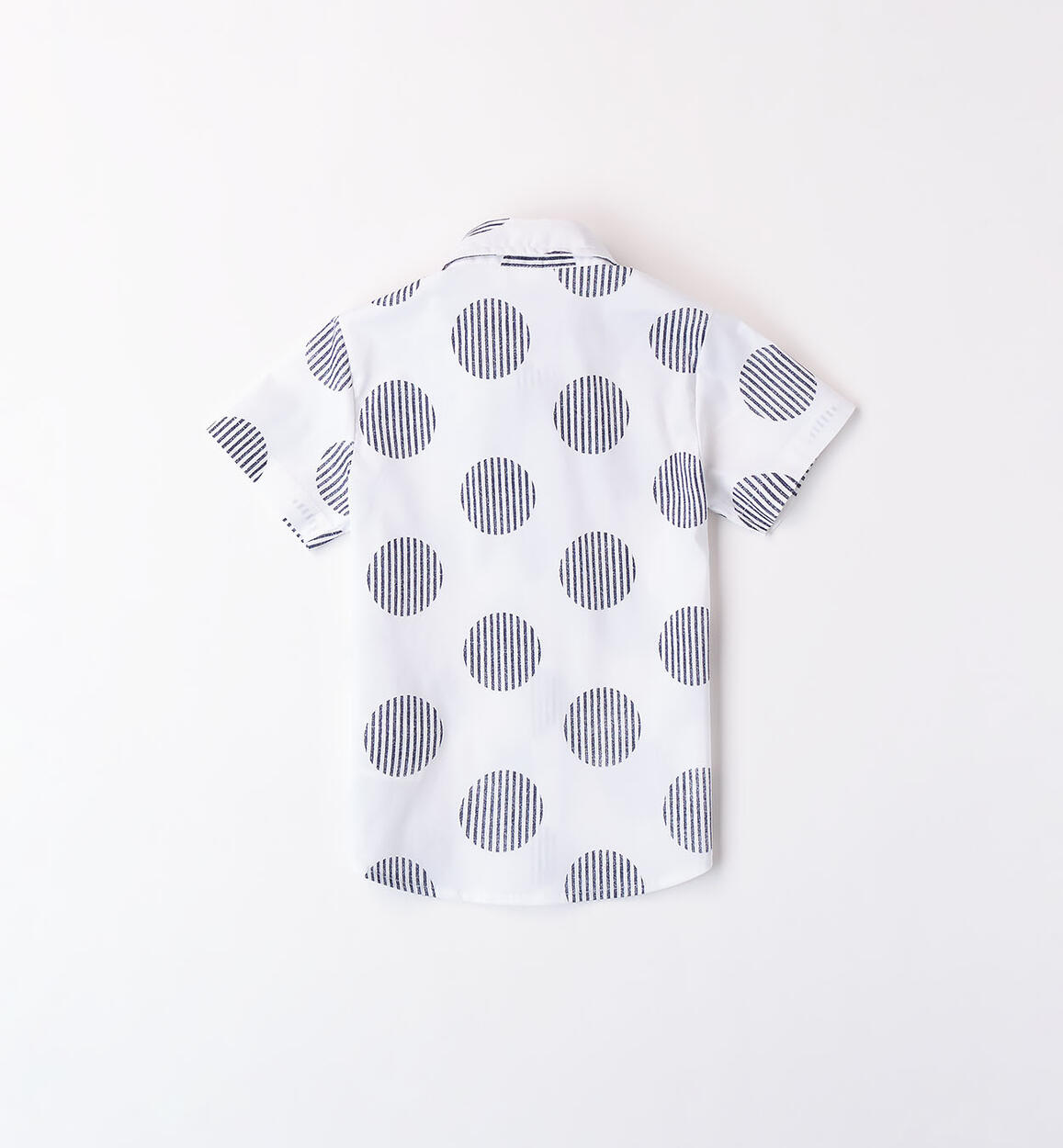 Camicia pois per bambino BIANCO-NAVY-6AQE - 1194823600