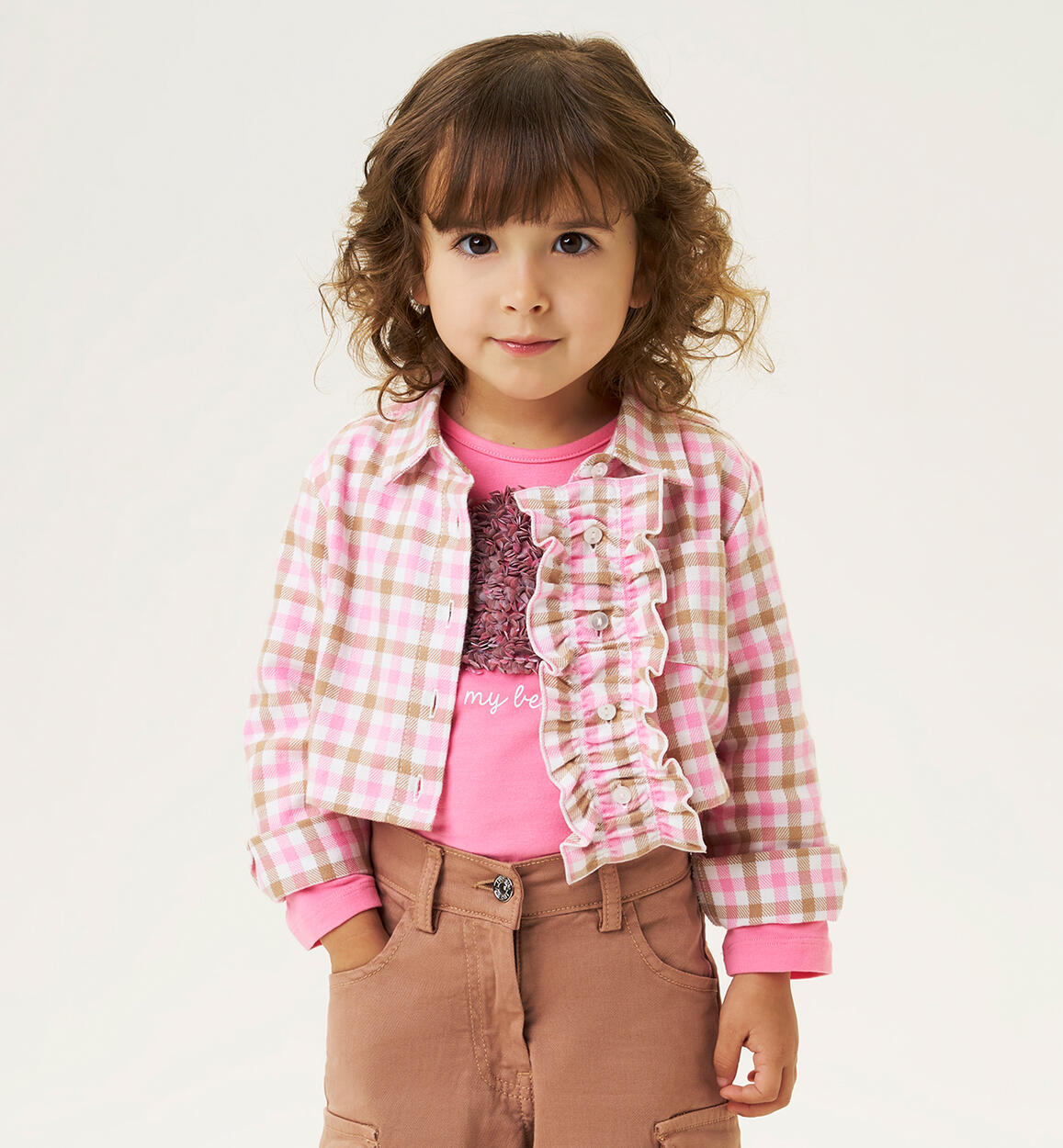 Camicia quadri bambina MARRONE iDO