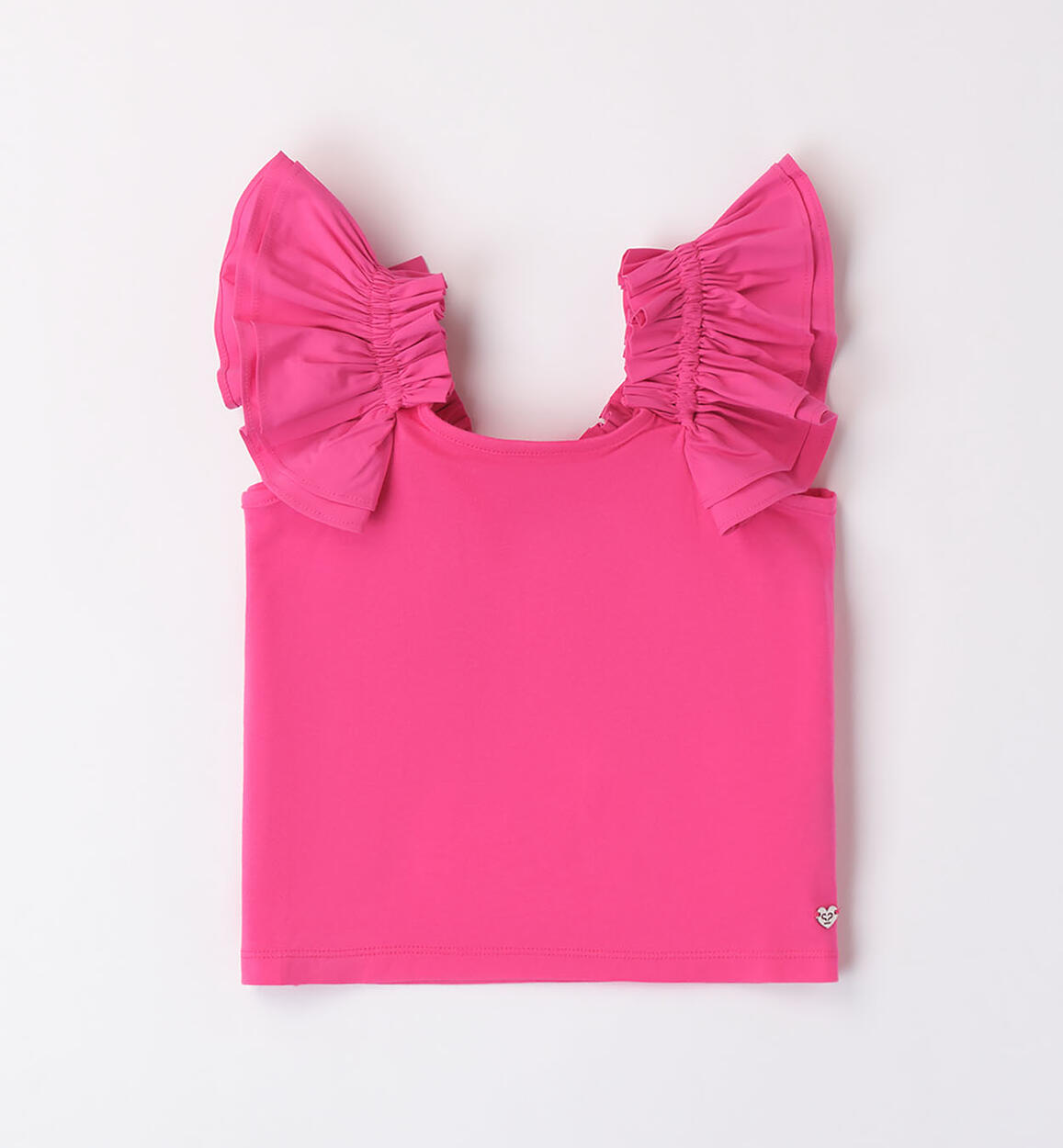 Canotta per ragazza con ruches FUCSIA Sarabanda