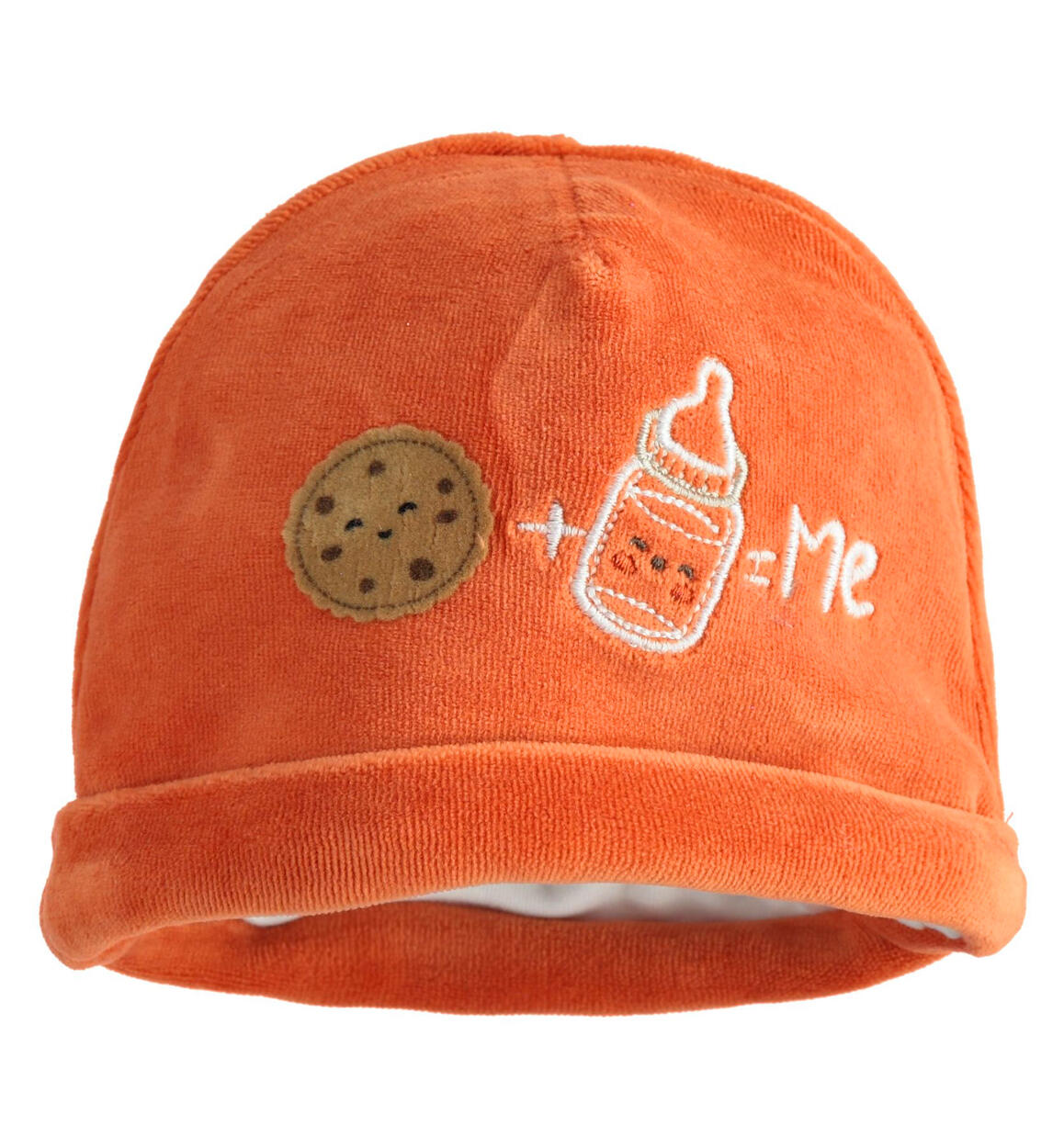 Minibanda new-born chenille hat from 0 to 24 months ORANGE Minibanda