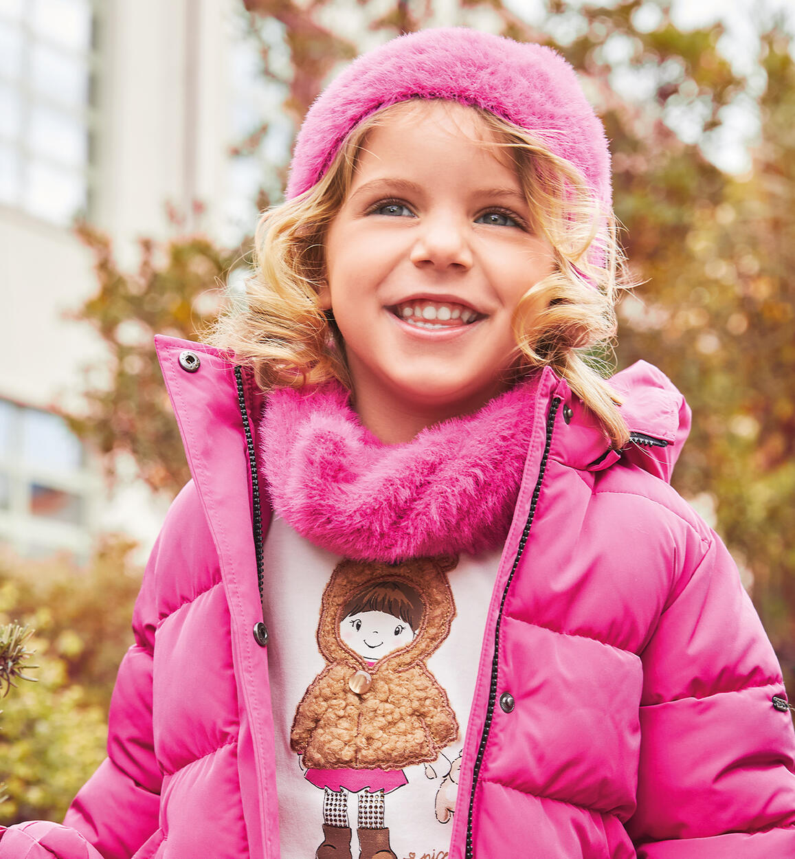 Cappello bambina in tricot FUCSIA iDO
