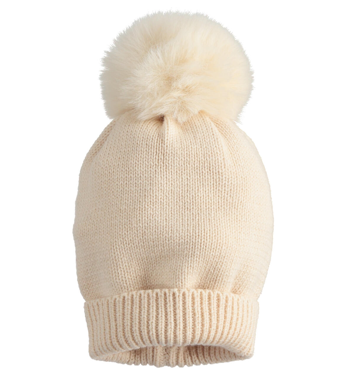 Pompon hat without visor for girls from 9 months to 8 years iDO CREAM iDO