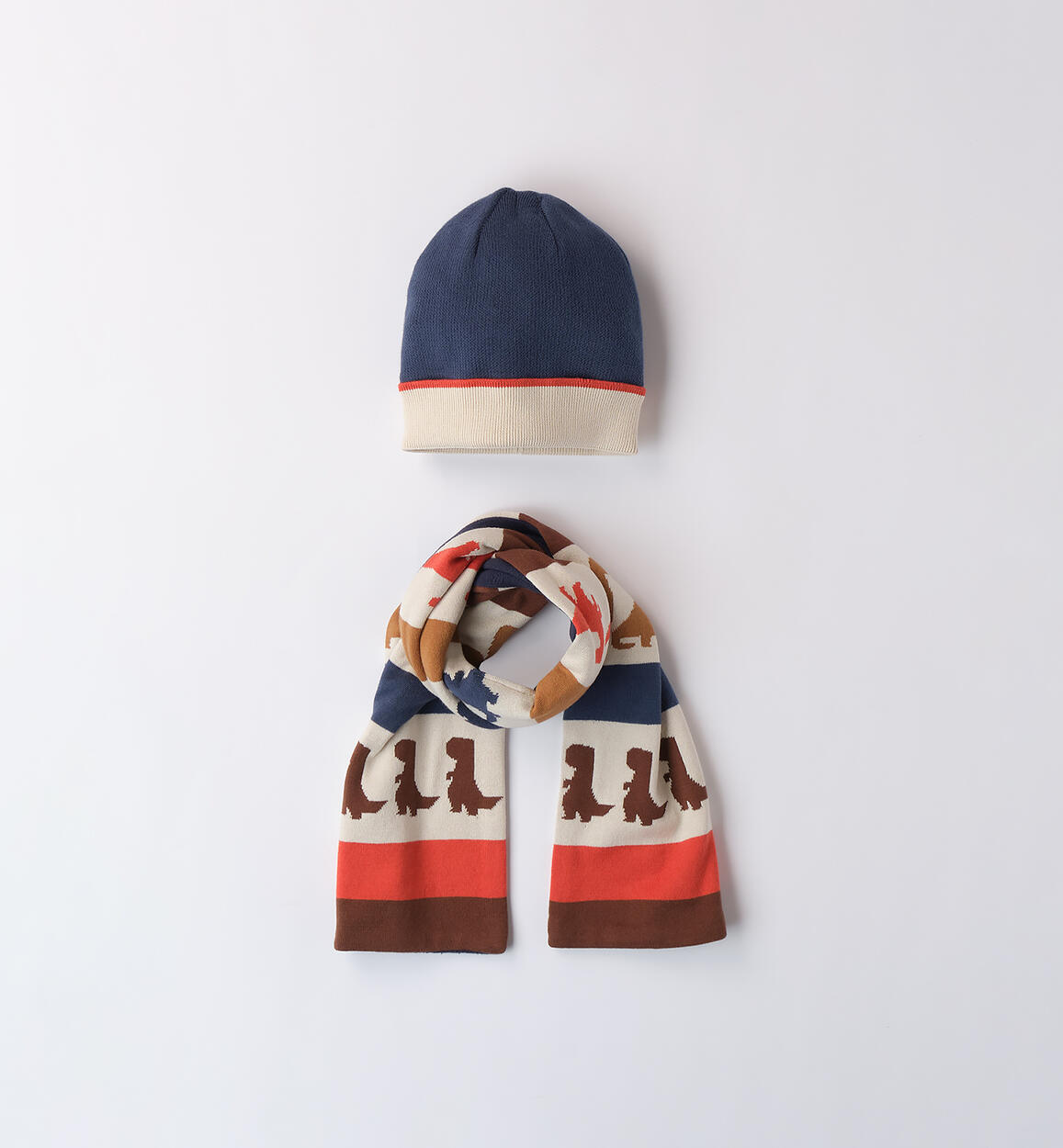 Cappello e sciarpa bambino BLU iDO