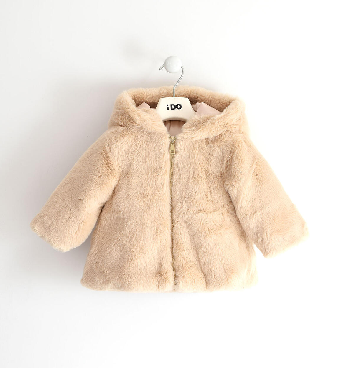 Baby girls winter coat from 9 months to 8 years iDO BEIGE iDO