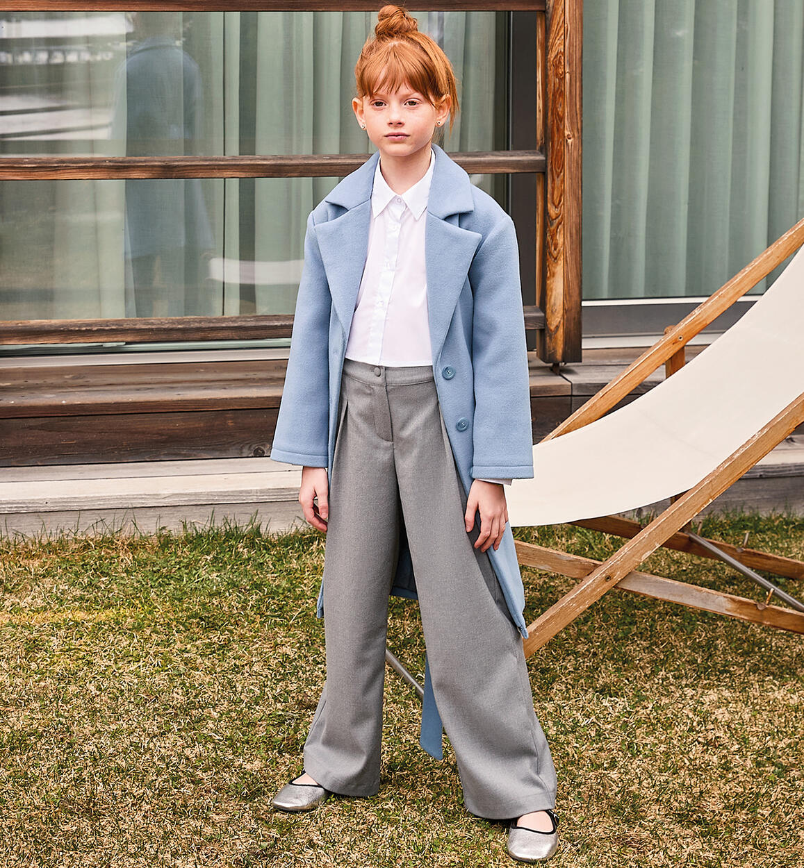 Cappotto per ragazza BLU Sarabanda