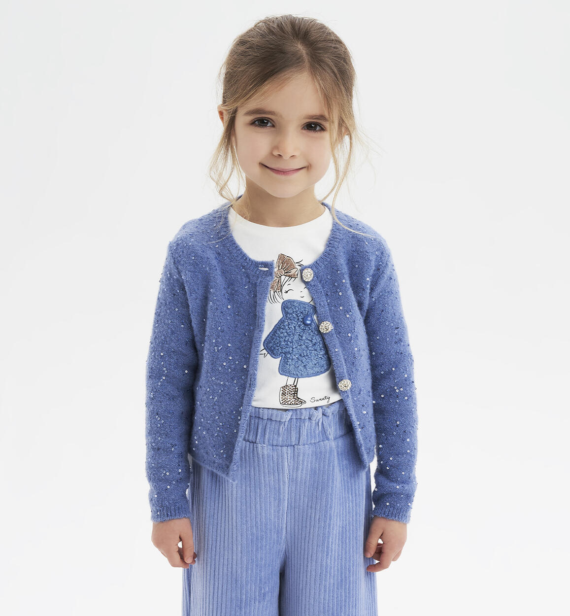 iDO cardigan with sequins for girls aged 12 months to 8 years BLUE iDO