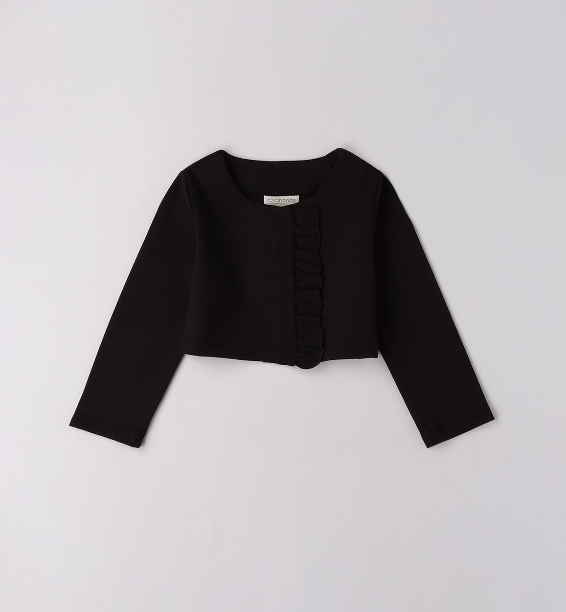 Cardigan bambina con ruches NERO Sarabanda