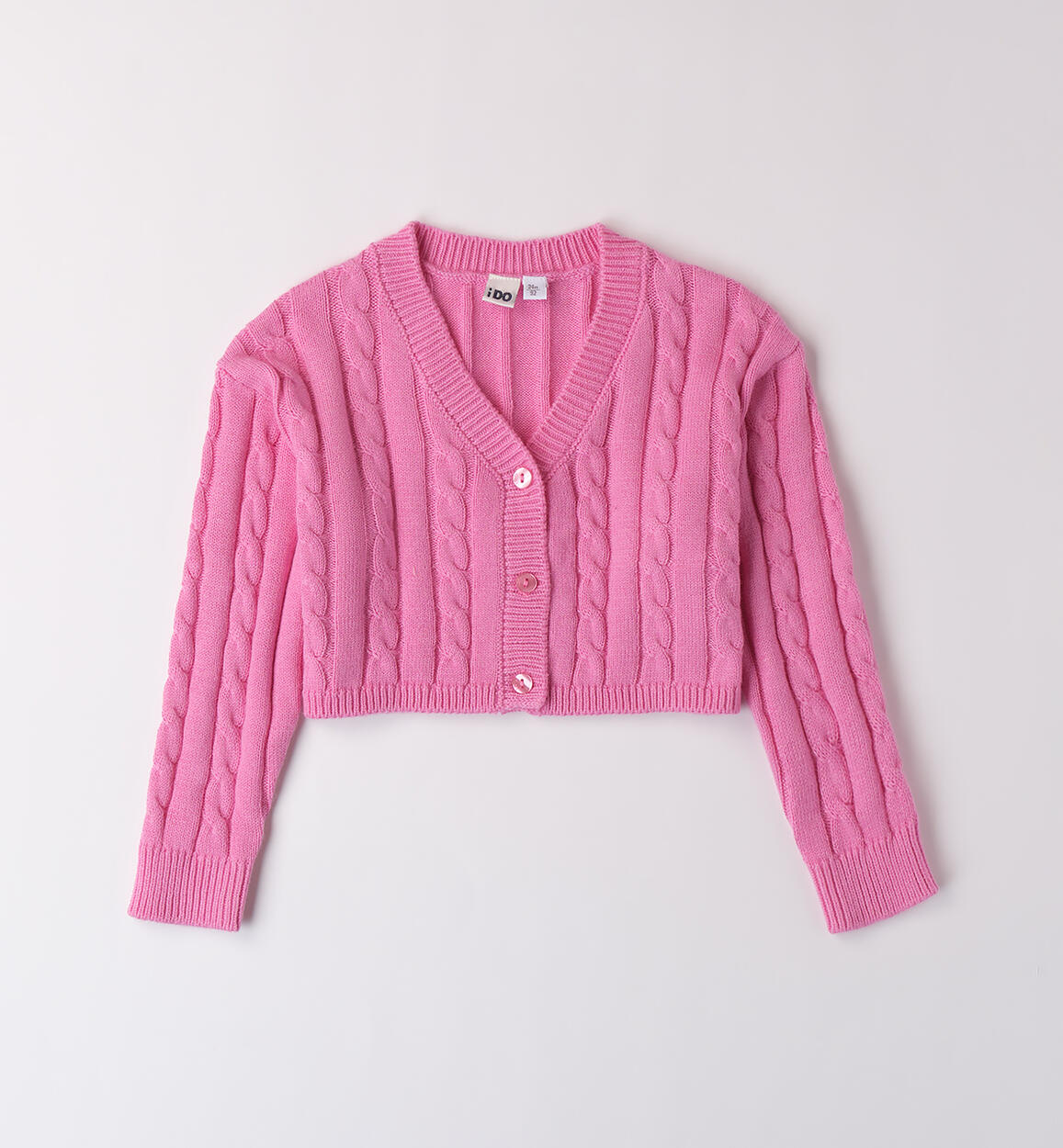 Cardigan bambina con trecce ROSA iDO