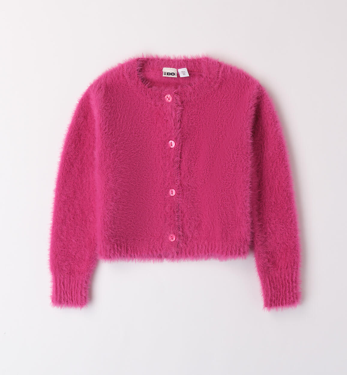 Cardigan bambina in tricot FUCSIA iDO